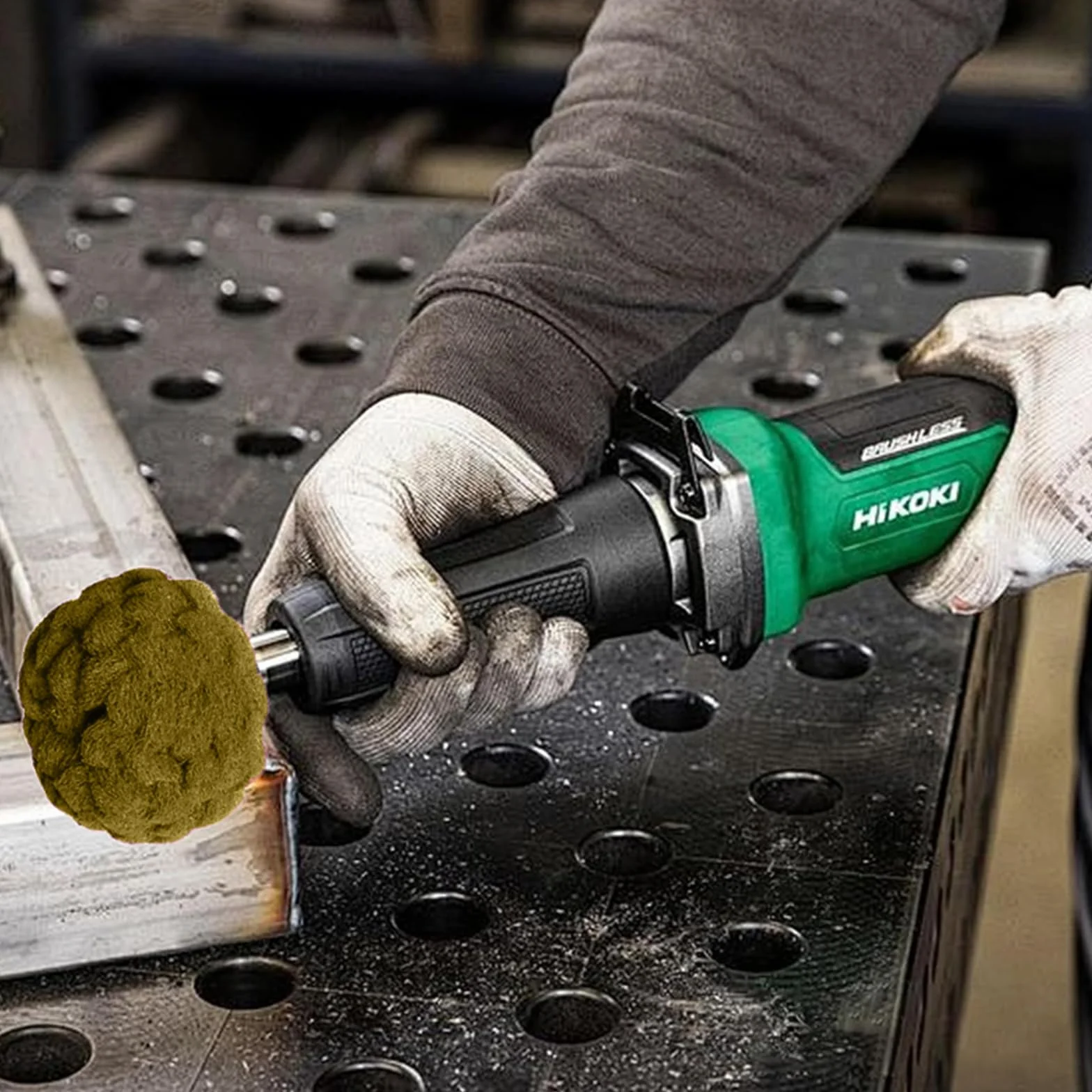 Set di 6 punte abrasive in tessuto non tessuto per lucidare spazzola spugna abrasiva sagomata 1/4 pollici per alluminio acciaio inossidabile