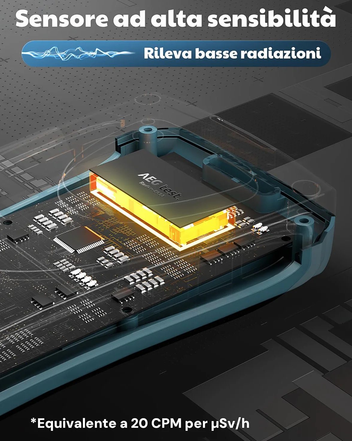 AEGTEST Contatore Geiger Radar-5633 Rilevatore Radiazioni Nucleari Schermo LCD Dosimetro Ricaricabile Beta Gamma X CPM μSv/h
