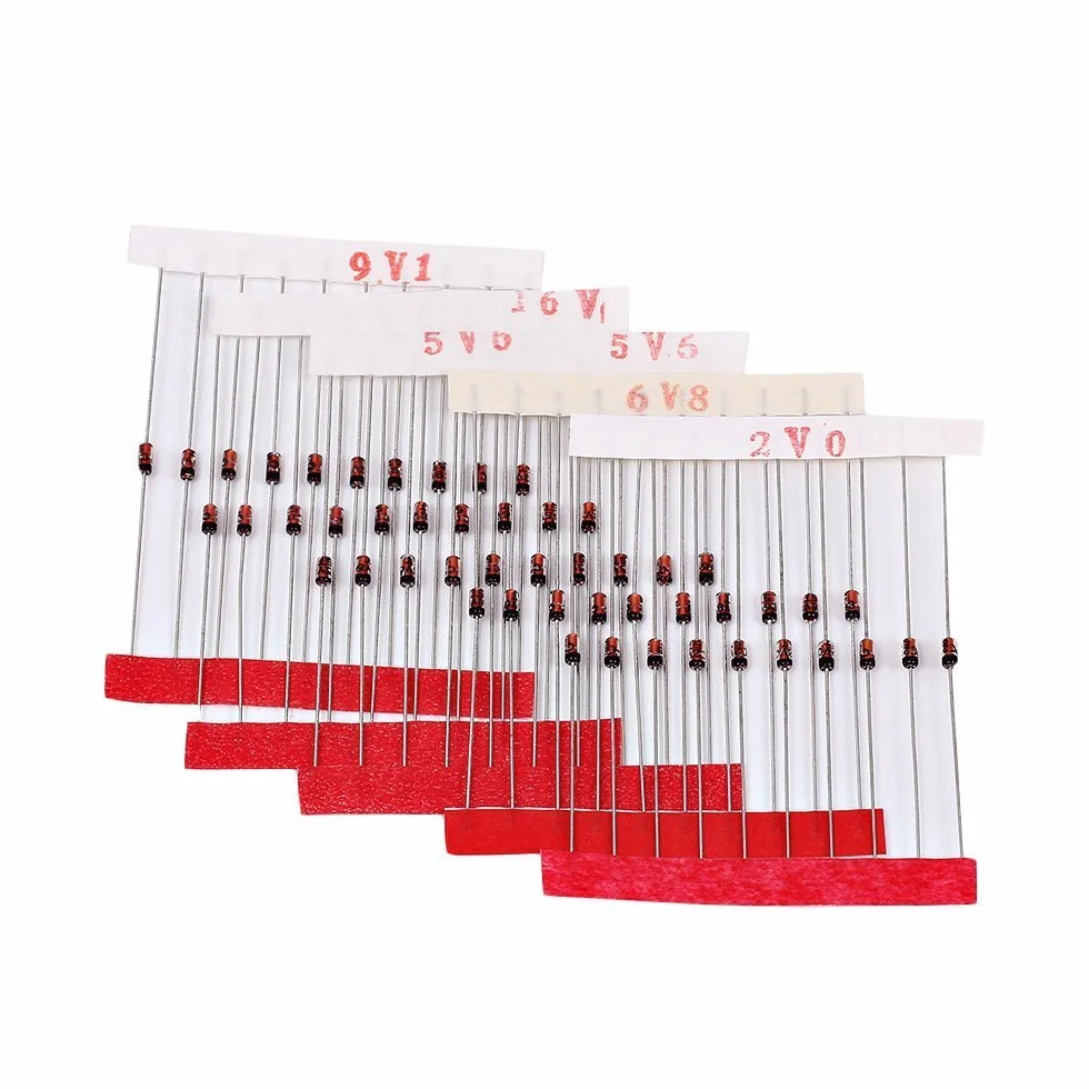 DollaTek 300Pcs 2V-39V 30 Valori 1/2W 0.5W Set Diodi Zener Kit Assortimento