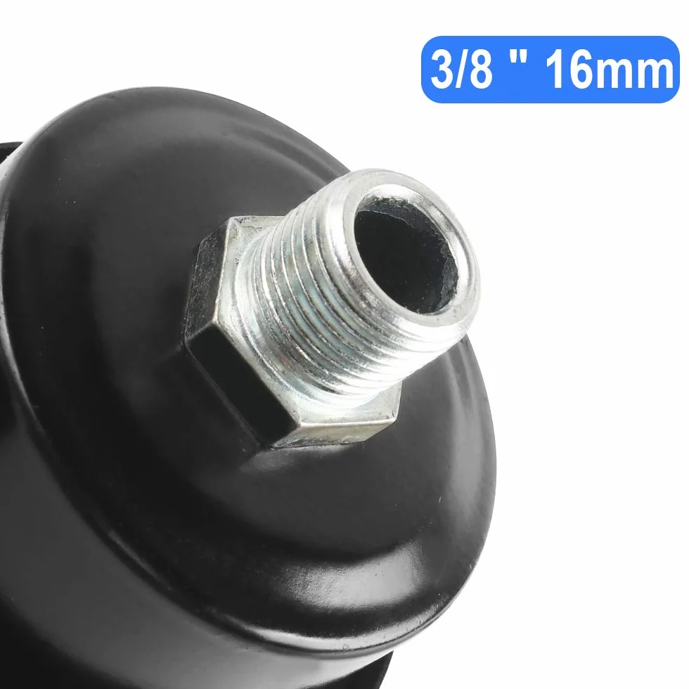 Silenziatore per compressore d'aria Filtro aspirazione metallo nero filettato 3/8" 16mm