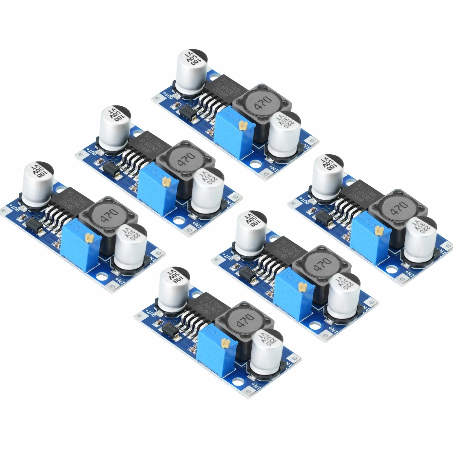 RUIZHI XL6009 Boost Convertitore Regolatore di Tensione Modulo DC DC Converter 3-32V fino a 5-35V 4A Regolabile Step Up Regolatore di tensione Frequenza di commutazione 400 kHz con Arduino(6 Pezzi)