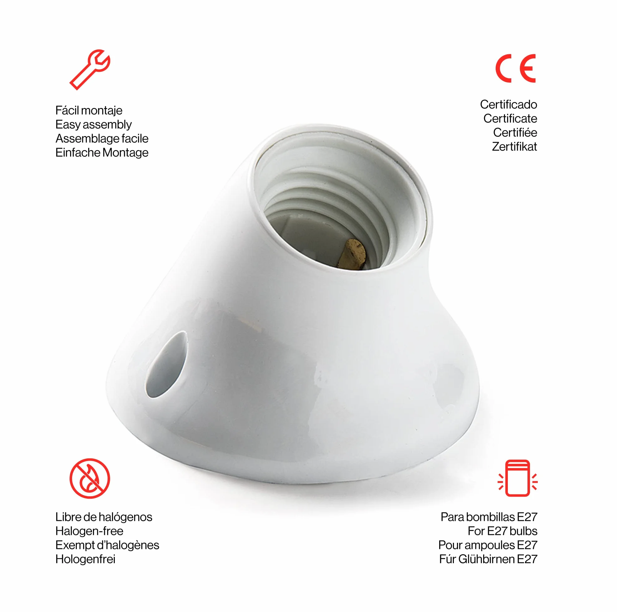 Famatel 178 - Porta lampadine Curvo, attacco E-27 Famatel