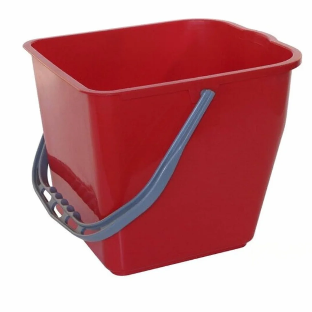 Secchio per mocio e carrello da lavoro rosso 15 litri -pulizia