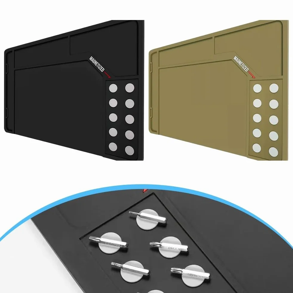 Tappetino protettivo antiscivolo con punti magnetici 420 x 265 x 4,5 cm nero