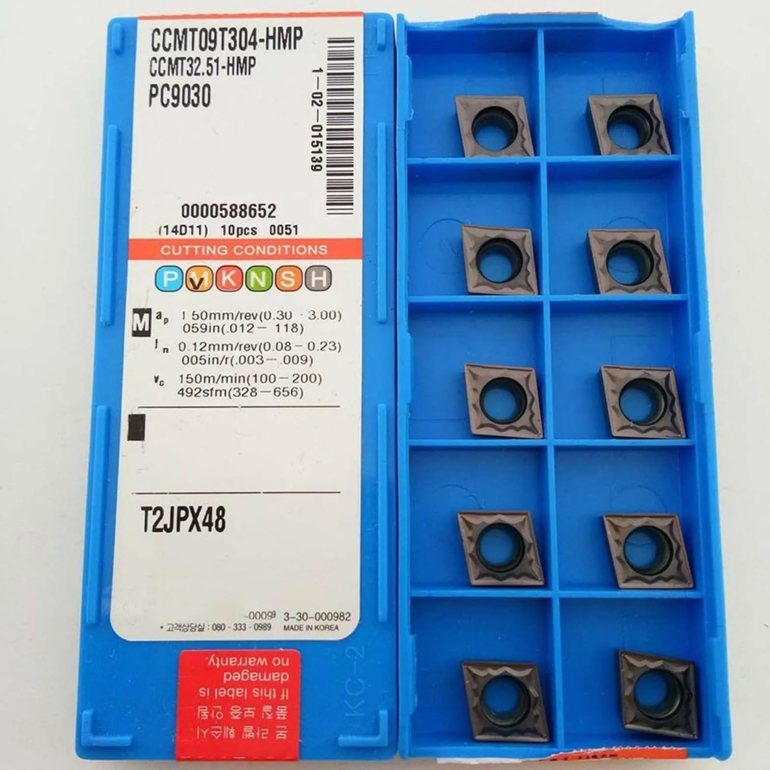 Inserti di tornitura in carburo CCMT09T304-HMP grado PC9030 per CNC metalli