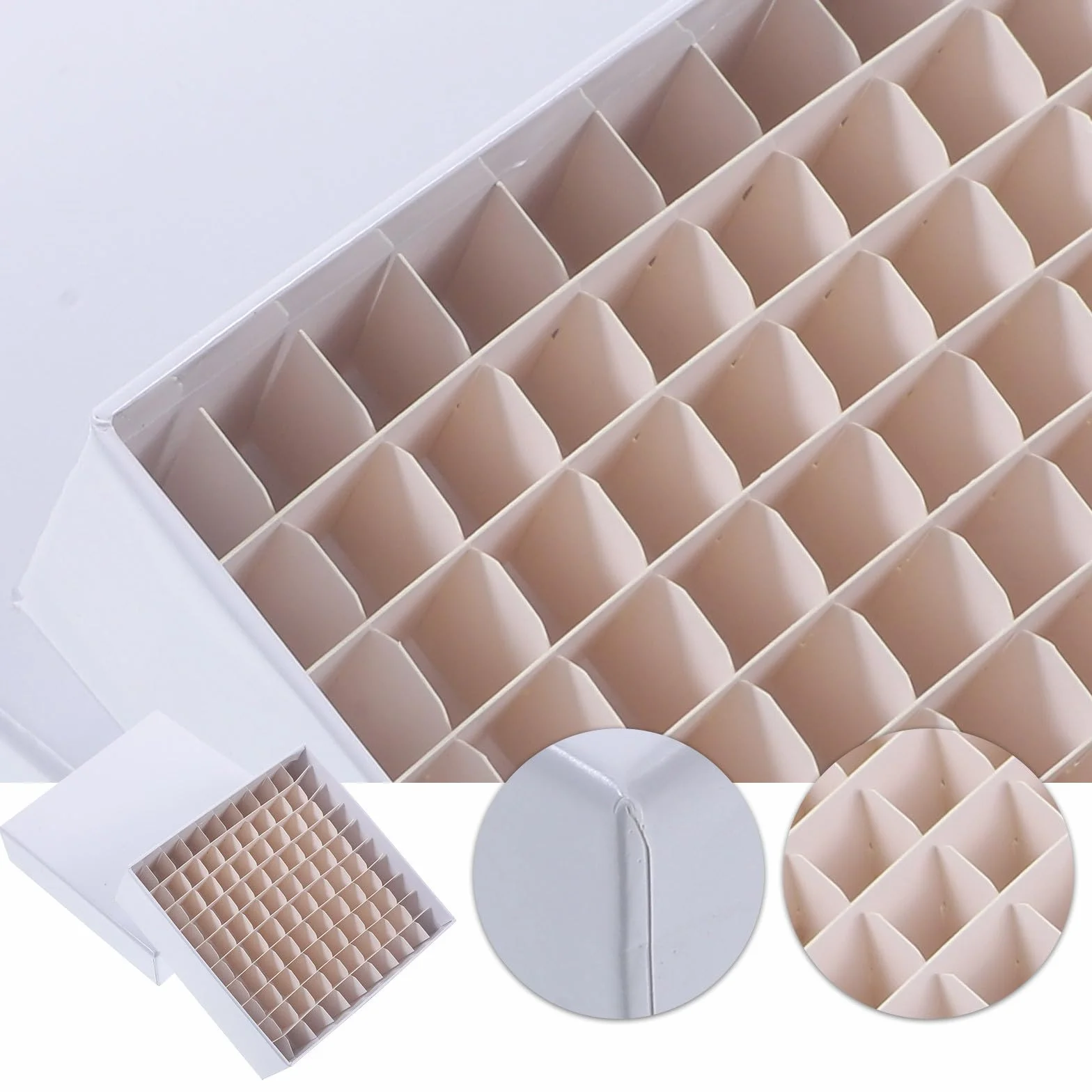 Porta Provette da 100 Scomparti per Microcentrifuga in Carta Bianca, Scatola di Stoccaggio per Congelatore