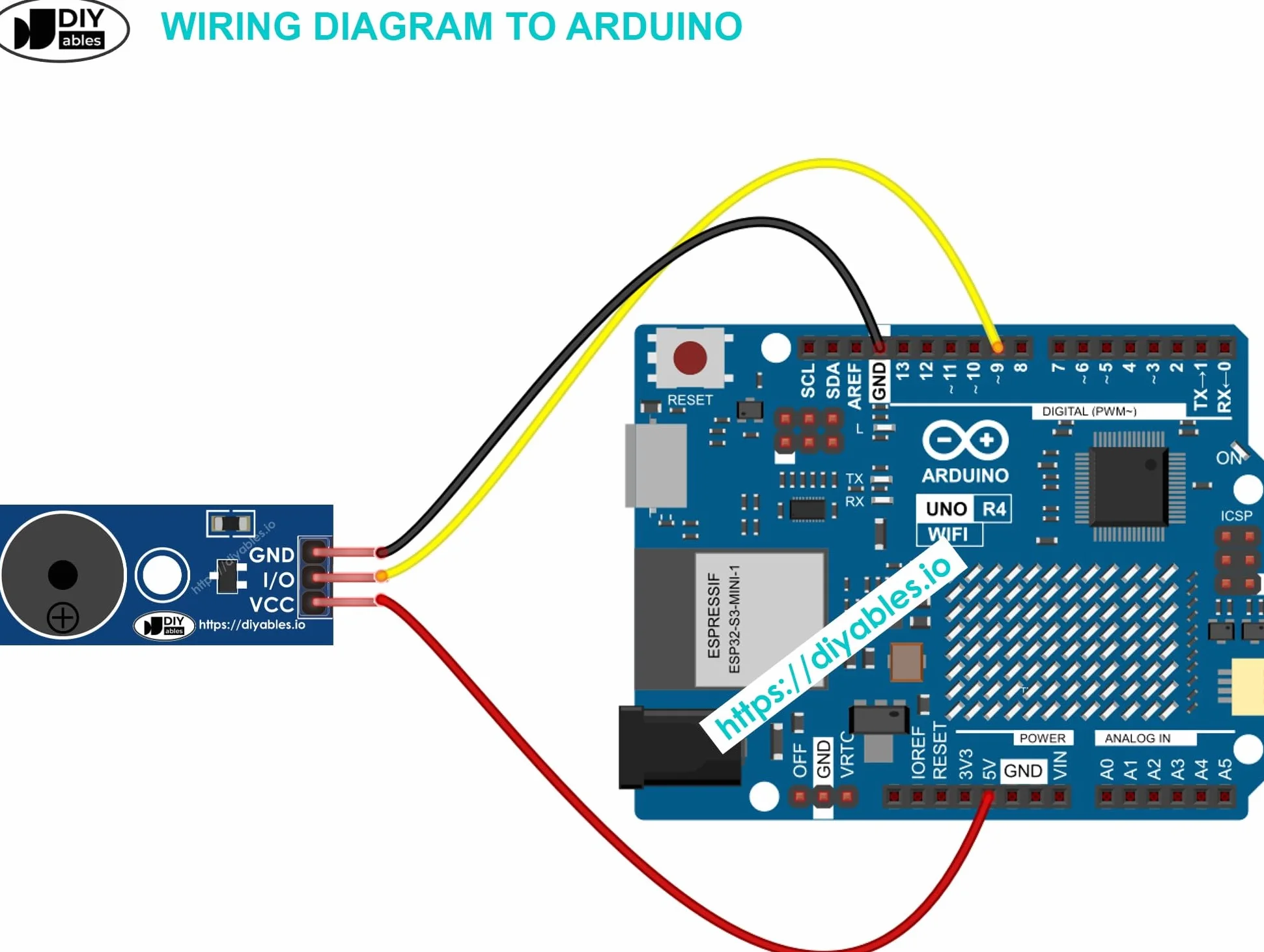 Modulo Buzzer Passivo, 5V Allarme Piezoelettrico per Arduino, ESP32, Raspberry Pi, 5 Pezzi
