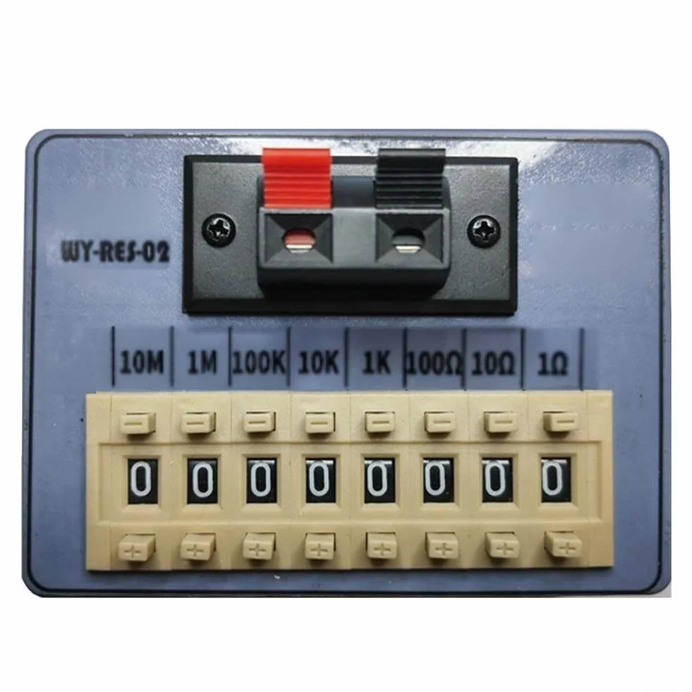 Scatola resistore, resistenza decade regolabile a 8 cifre da 0,1 Ω a 9,999 MΩ per test elettrici (WY RES 02)