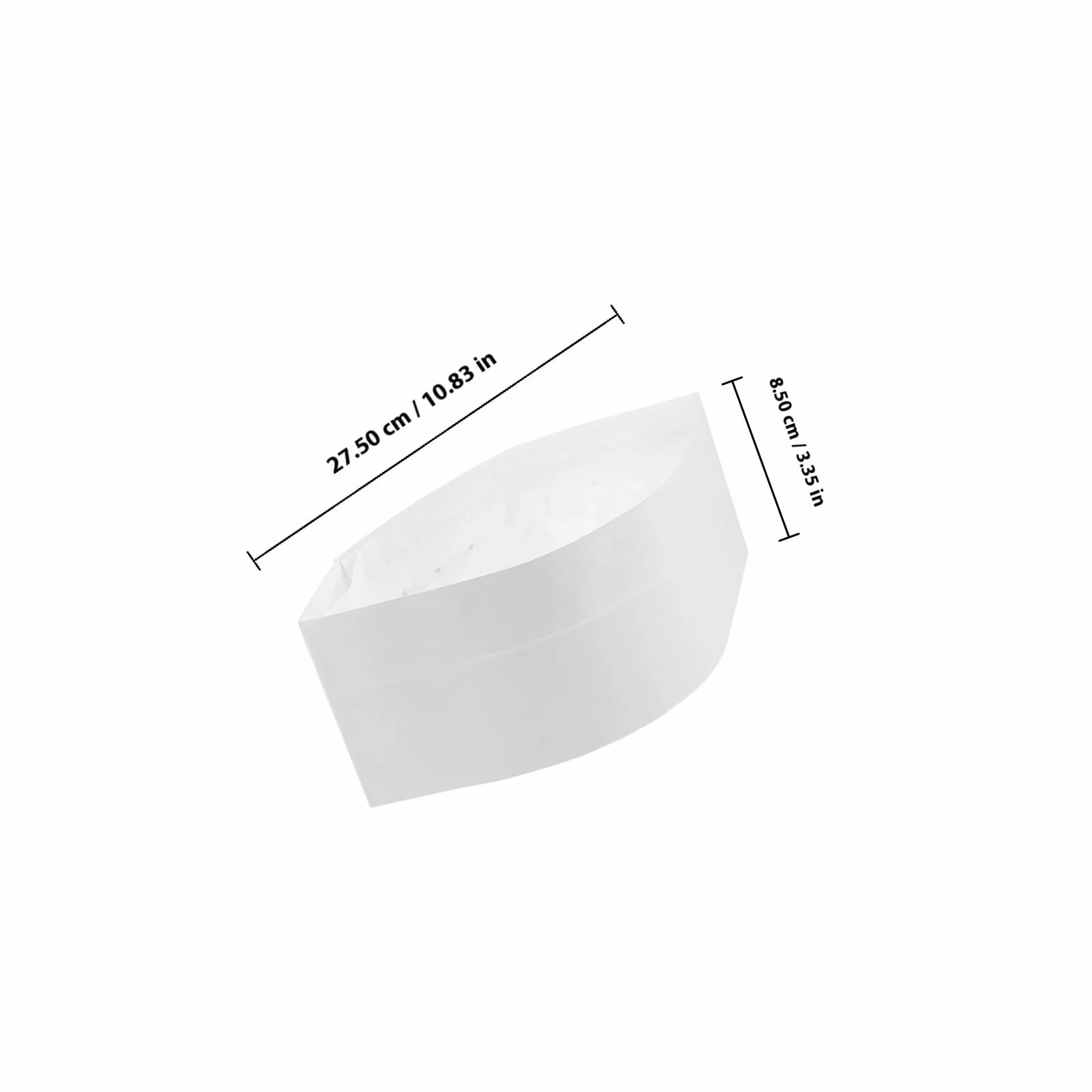 Cappello in Carta Bianco Usa e Getta 20 Pezzi 55cm per Cucine