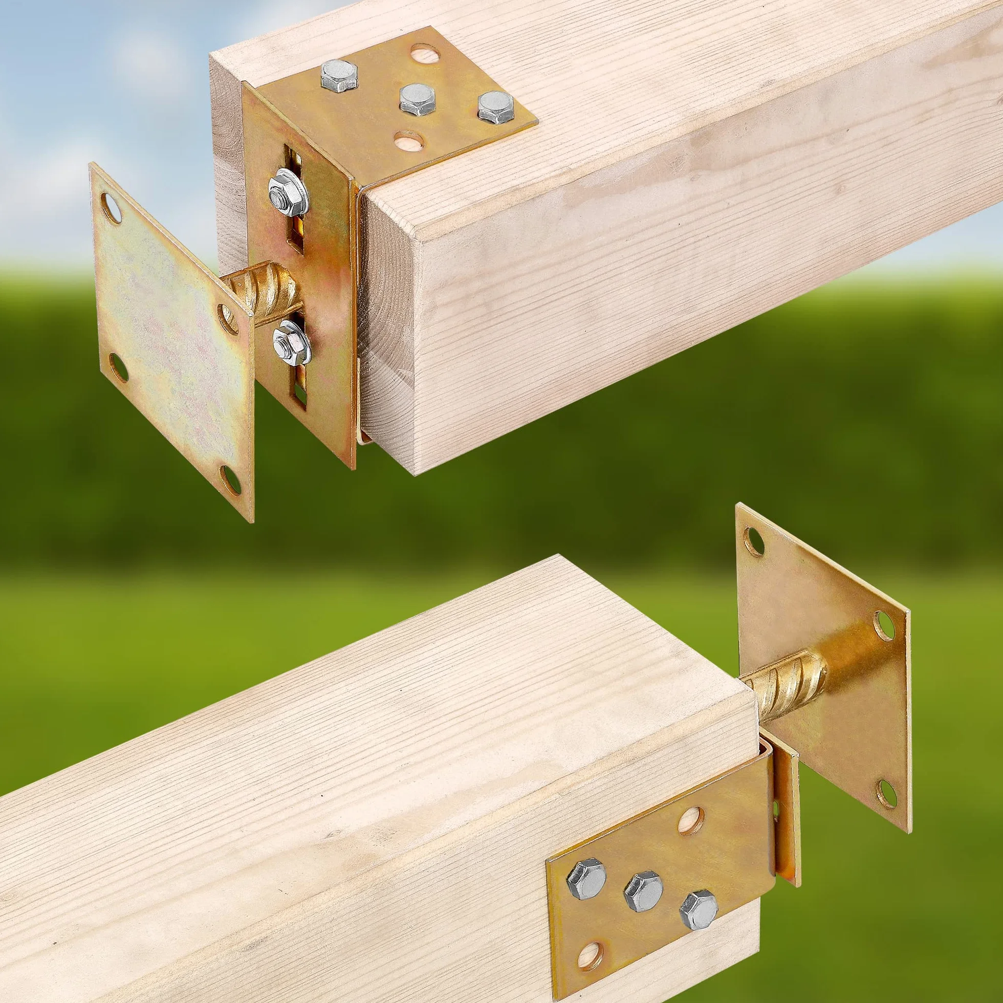 KOTARBAU® 4 szt. Supporti Regolabili Acciaio Zincato 0-160 mm Staffe per Pali Legno