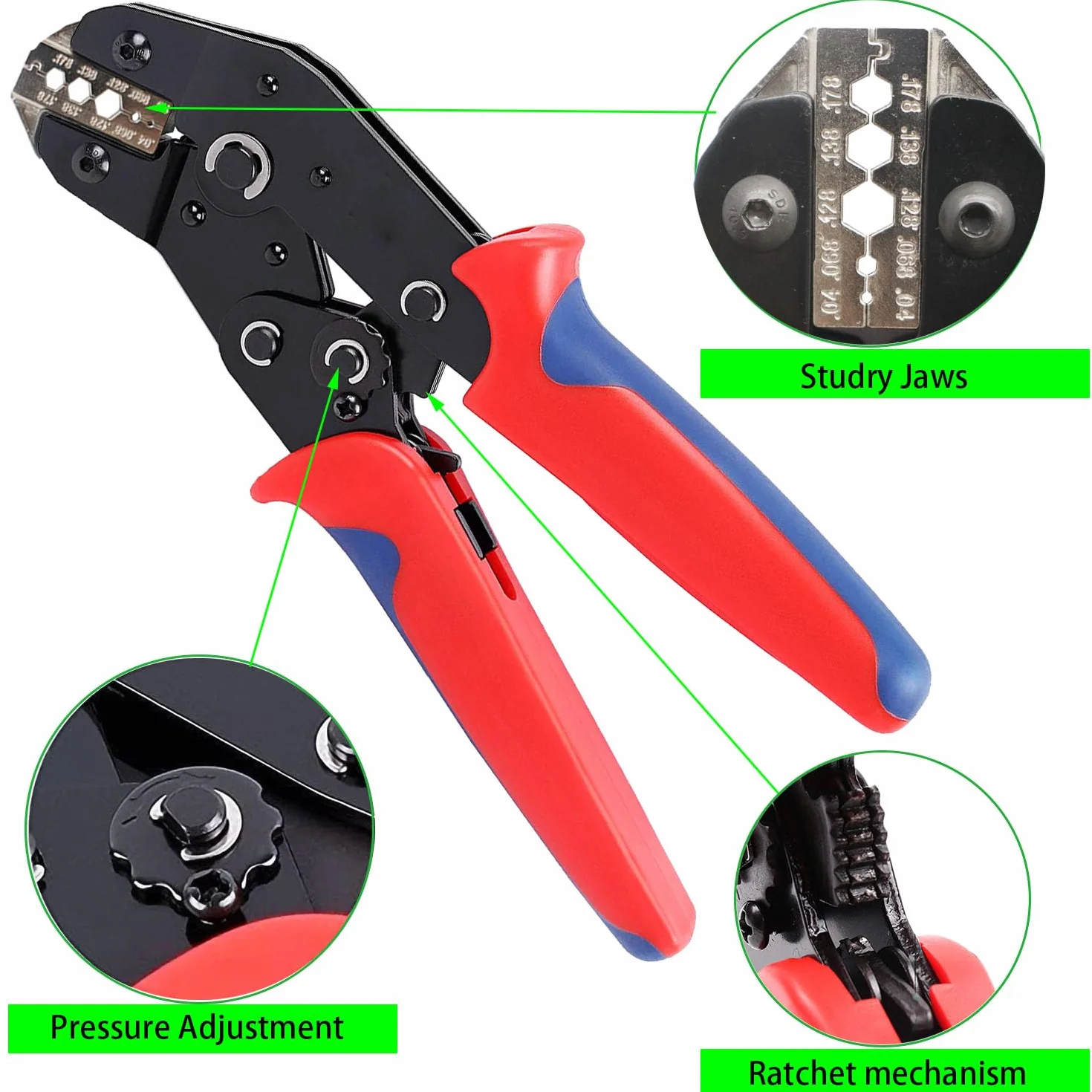 Pinza Crimpatrice SMA Kit - 10Pz Connettori Maschio, 10Pz Femmina e Crimpatrice Capicorda per RG174 RG316 Cavo Coassiale WIFI Antenna Prolunga