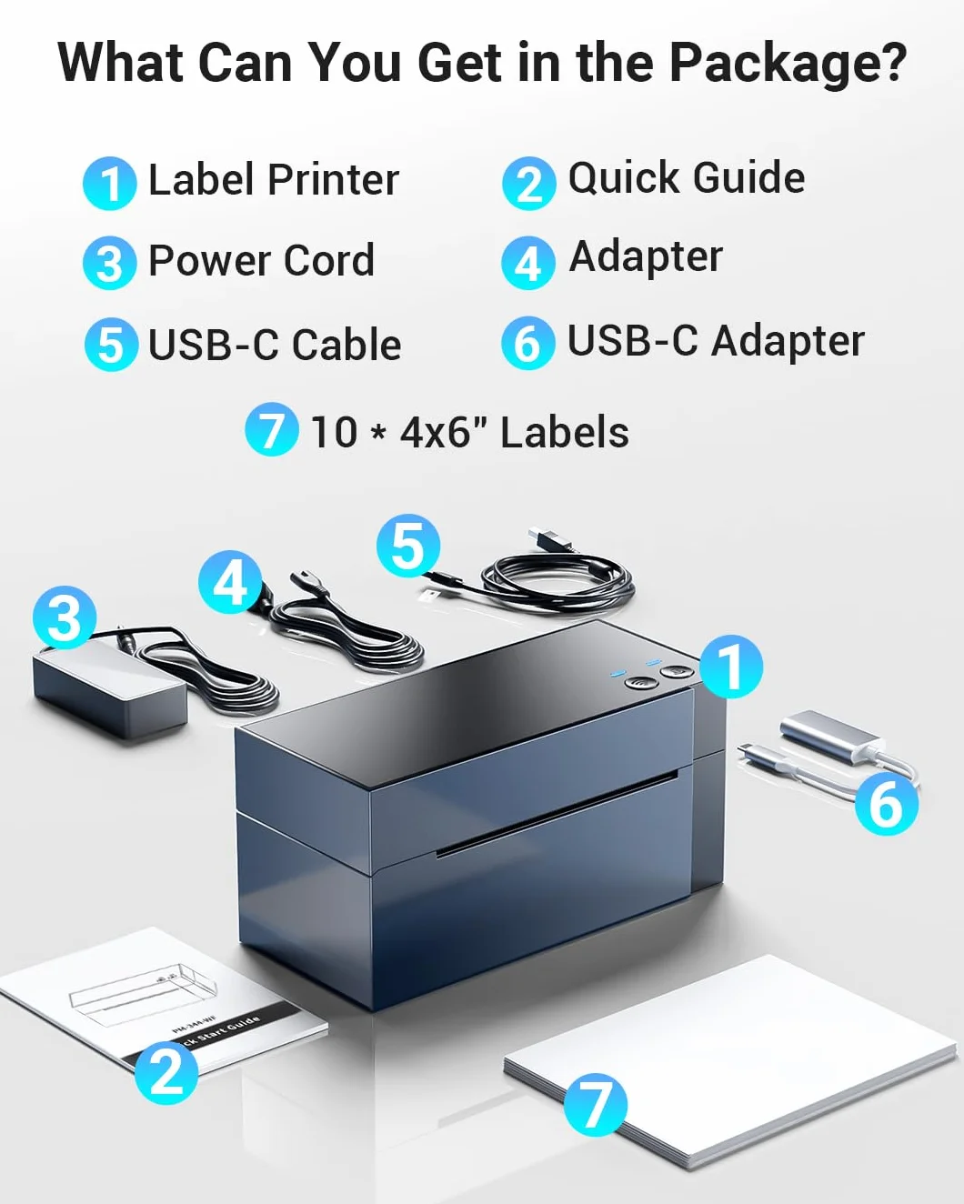 Phomemo WiFi Shipping Label Printer 4x6, 344WF Stampante Termica WiFi per Etichette di Spedizione per Piccole Imprese, Creatore di Etichette Postali, Compatibile con eBay, Shopify, Amazon, FedEx, USPS