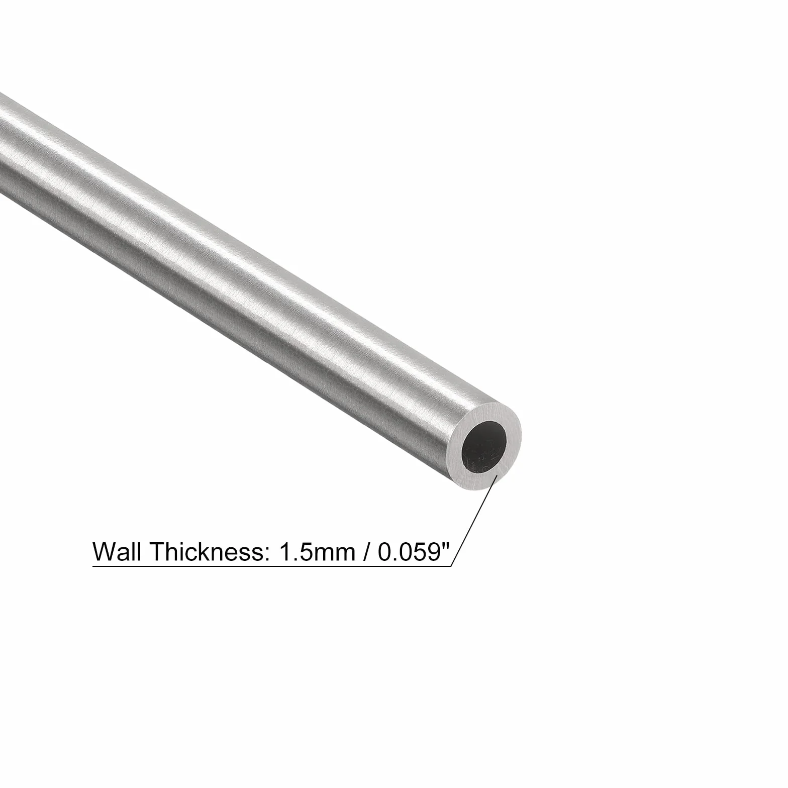Tubo Acciaio Inossidabile 304, OD 7mm x 1.5mm Parete Spessore 250mm Lunghezza