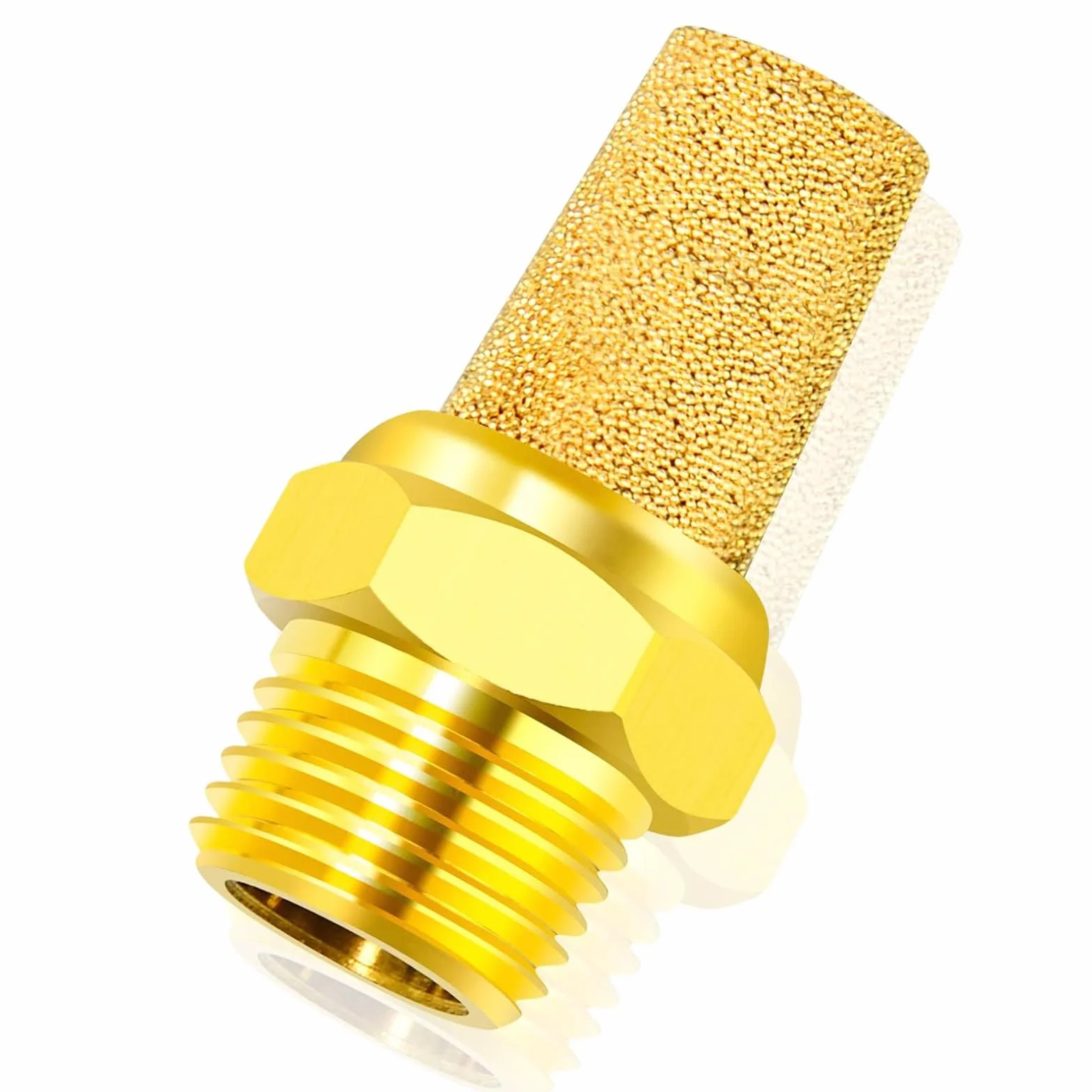 TAILONZ PNEUMATIC Silenziatore di in bronzo sinterizzato 1/4 pollice BSP Corpo in ottone sporgente confezione da 10