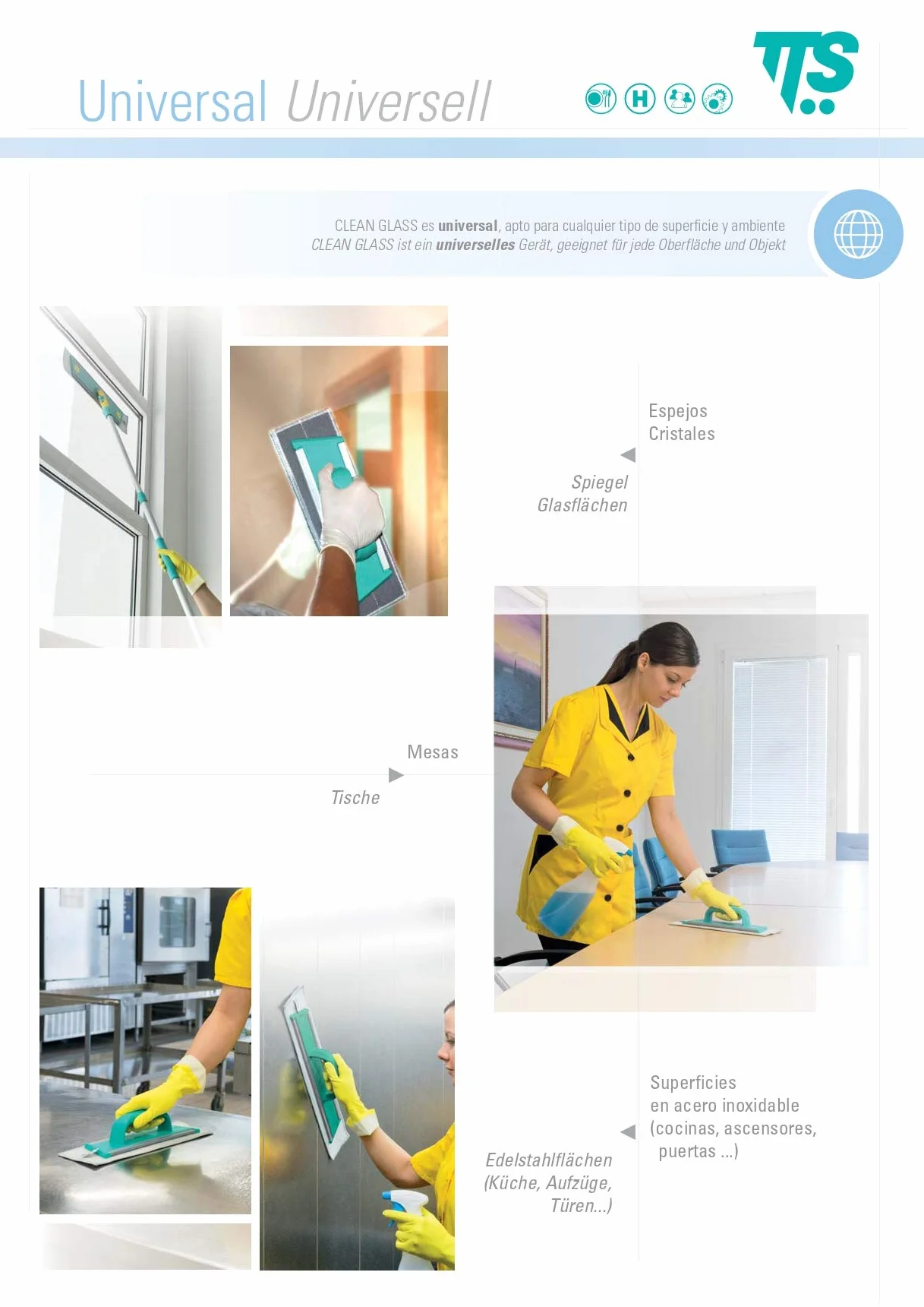 Clean Glass 30 cm, Motivo: Panno in Microfibra 30_cm Grigio