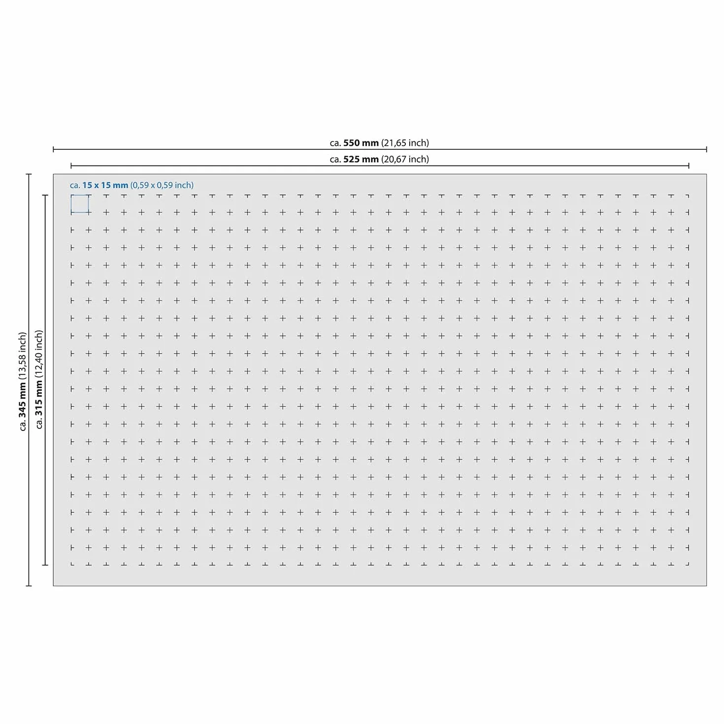 HMF 1456-100 - Gommapiuma a griglia, 345 x 550 mm, doppio formato, per valigetta, piano del tavolo, altezza: 100 mm