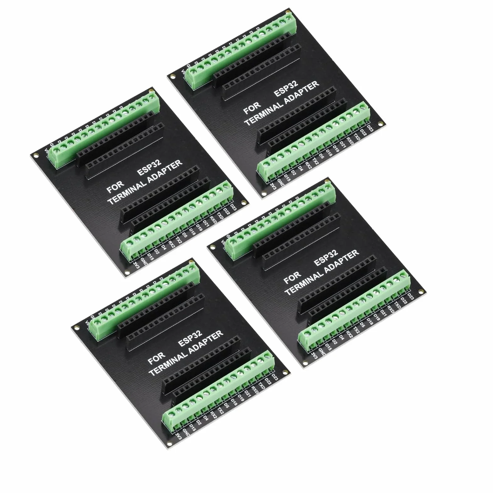 4 pezzi ESP32 Breakout Board per 30PIN, ESP32 scheda di sviluppo 2,4 GHz Dual Core WLAN + Bluetooth 2 in 1 microcontrollore ESP-WROOM-32 Chip per Arduino