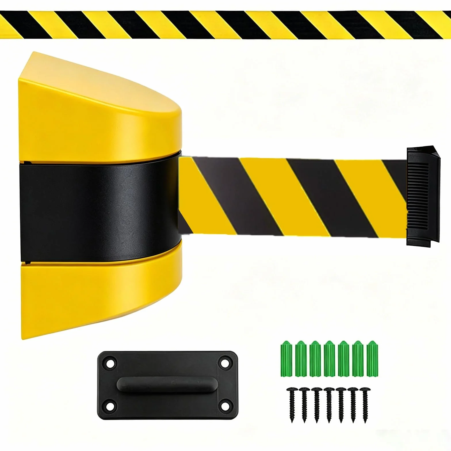 Nastro di sicurezza estensibile da 5 metri, con involucro in plastica ABS, montaggio a parete, estensibile, per coda (A)