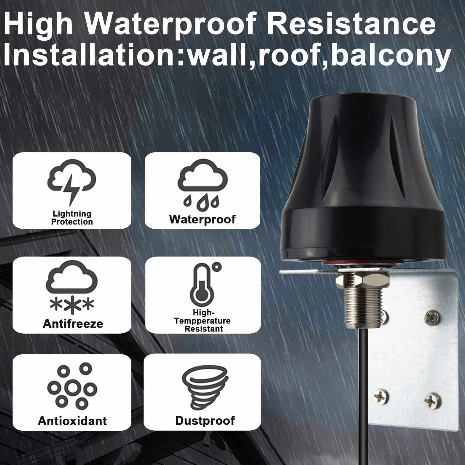 Antenna Esterna Dual Band 2,4 G/5,8 GHz Omnidirezionale 5 dBi Impermeabile RP-SMA Maschio per Router WiFi Hotspot Rete Wireless Sicurezza Telecamera IP Telecamera da Caccia