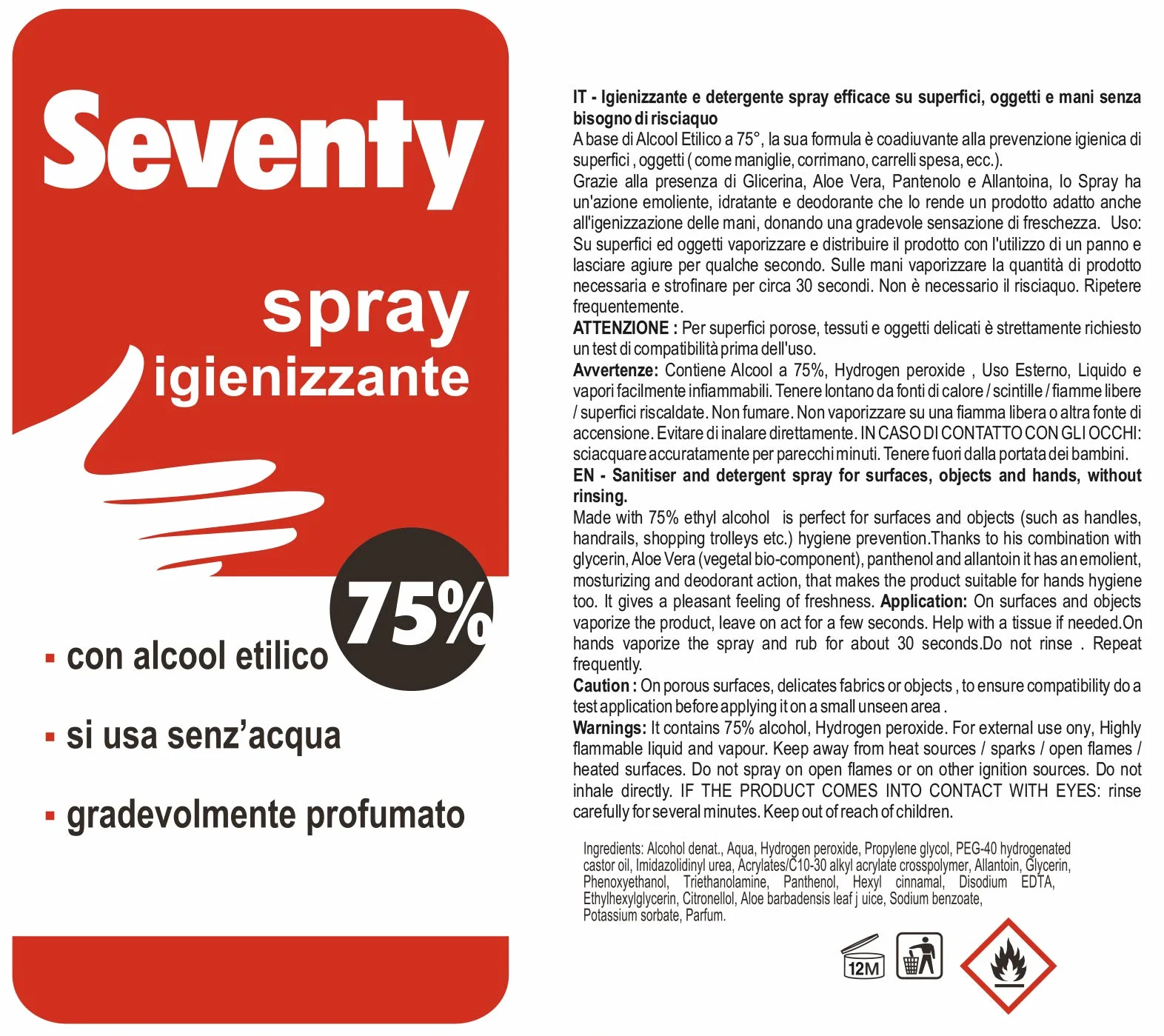 TMT Spray Igienizzante Mani, Oggetti E Superfici, 75% Alcool - 500 ml (Confezione da 2)