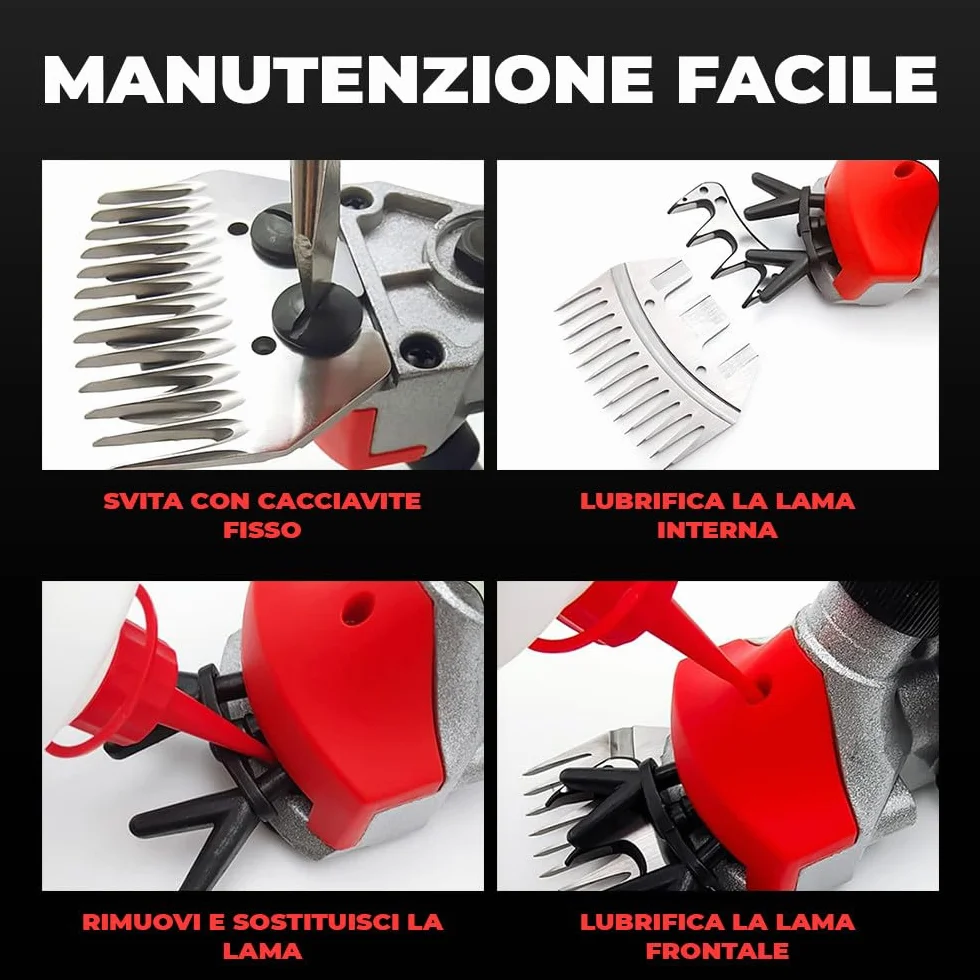 Tosatrice Elettrica Professionale per Pecore 48V Kit Completo Ricaricabile con Doppia Batteria