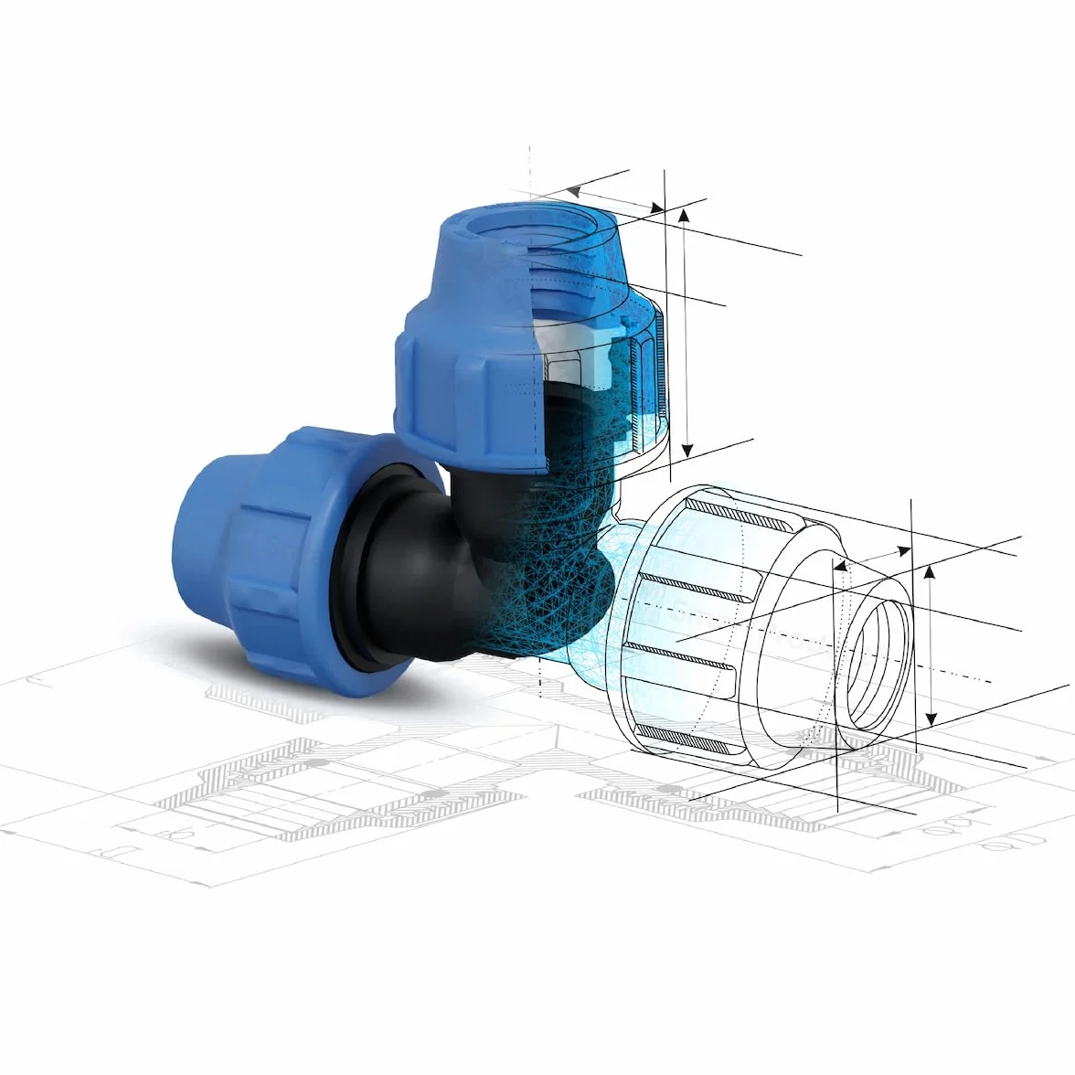 Raccordo a Compressione - Connettore femmina uguale MDPE 25 mm x 25mm – Connettori per tubo dell’aqua Raccordo PP PN16 - Raccordi per Tubi PE80, PE100 – 2 pezzi - SmartProduct