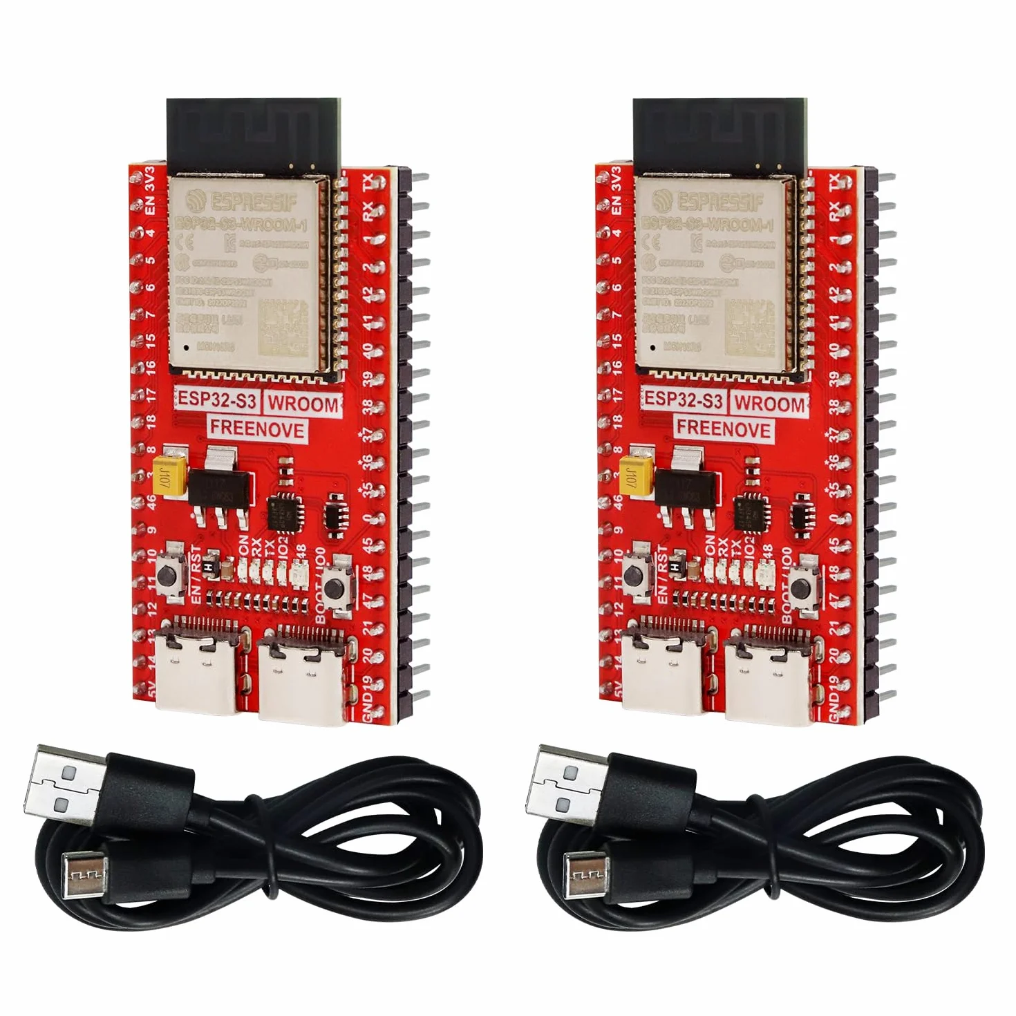 Freenove ESP32-S3 Board Lite 16 MB Flash 2 Pack Dual-core 32-bit 240 MHz Microcontroller Wireless Python C