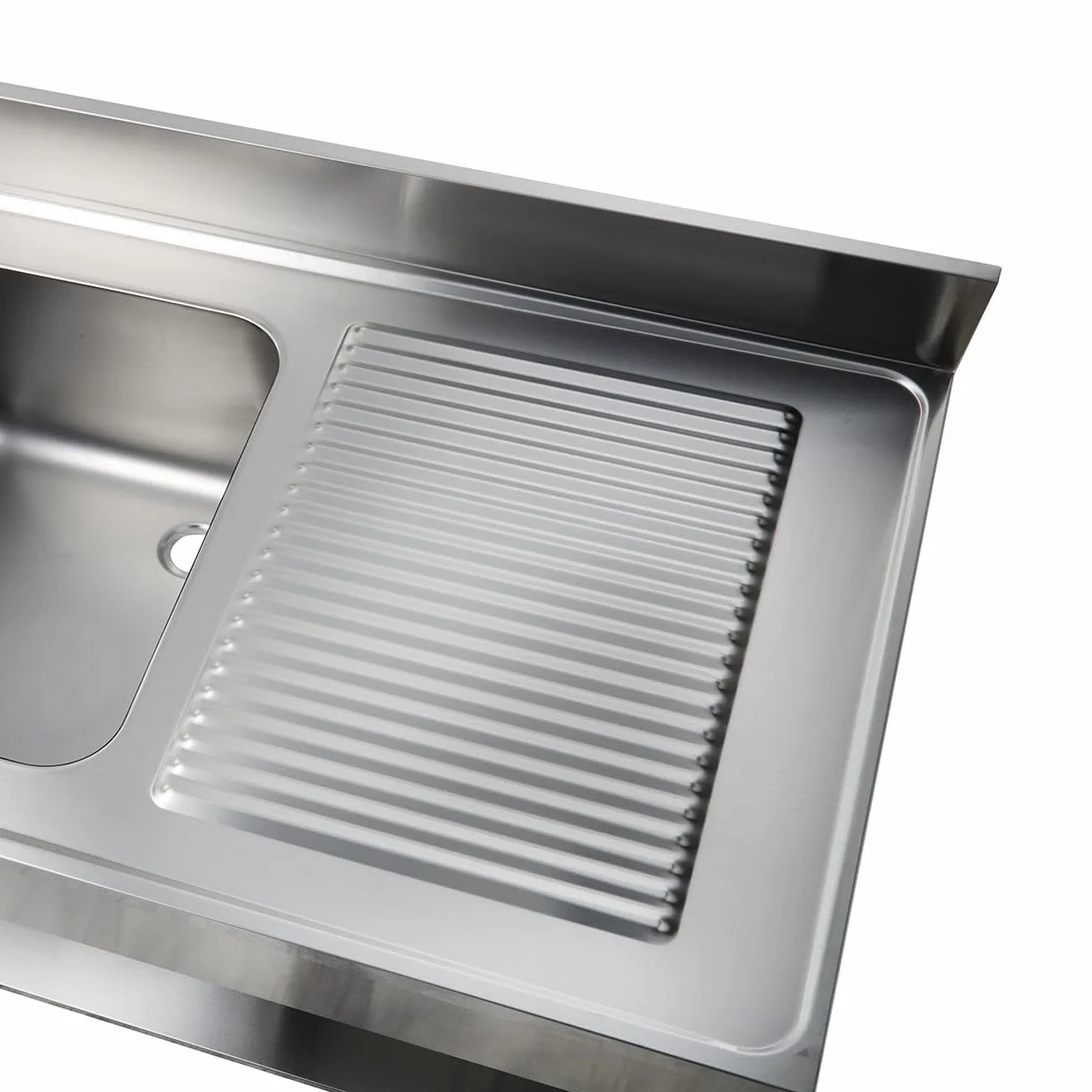 GastroHero Lavello da 100 x 60 cm, in acciaio inox, con lavello sinistro, in acciaio inox con base