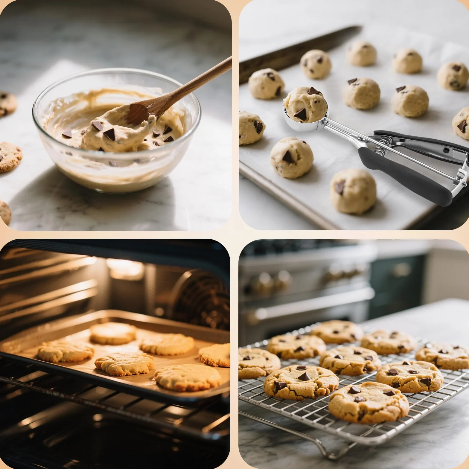 Grande paletta per biscotti, 3 cucchiai, misura #20, per impastare la cottura, paletta per gelato, porzione in acciaio inox per biscotti Jumbo, pancake, cupcake, polpette
