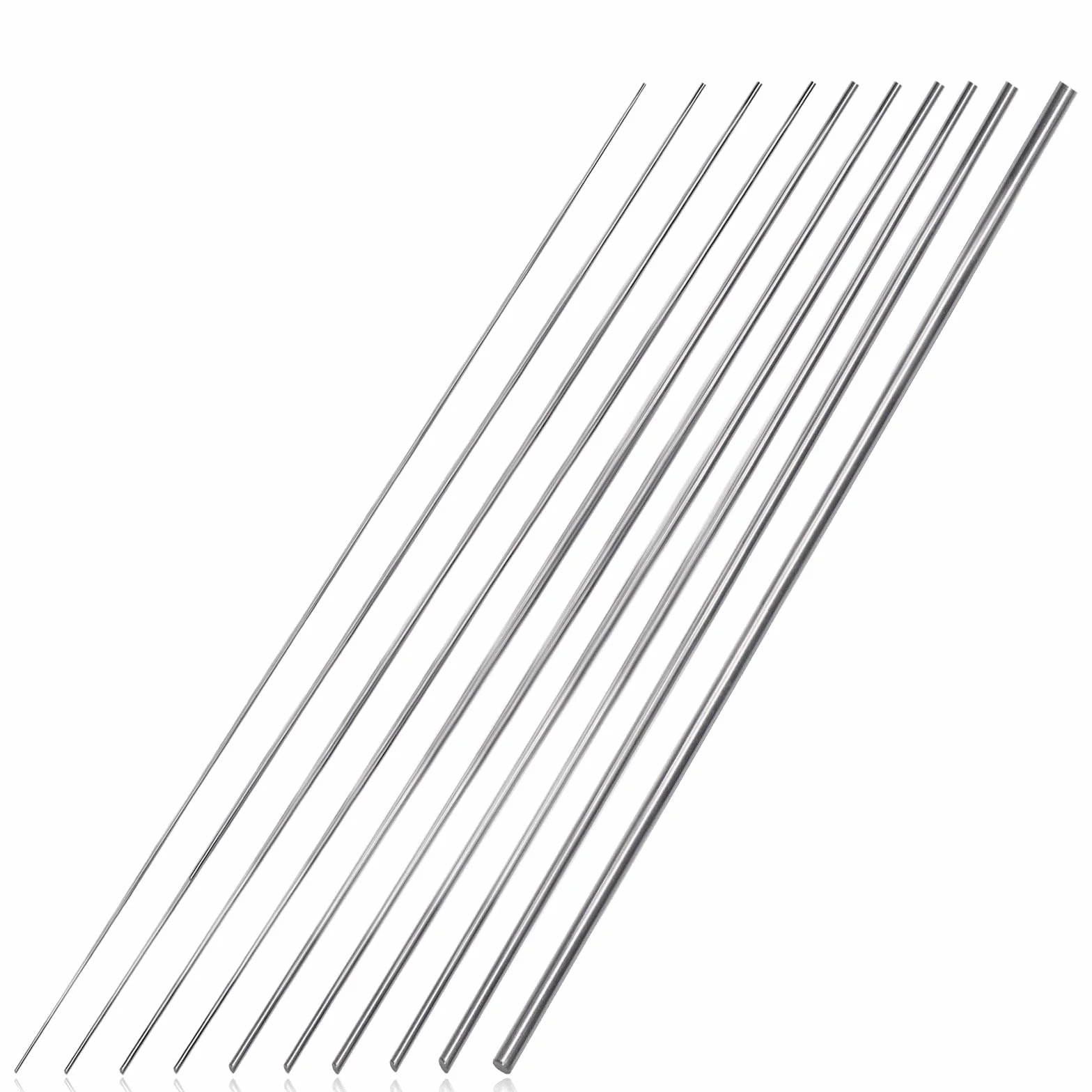 Barra di acciaio inox 30cm 5 diametri 1mm 1.5mm 2mm 2.5mm 3mm 56 pezzi per artigianato DIY