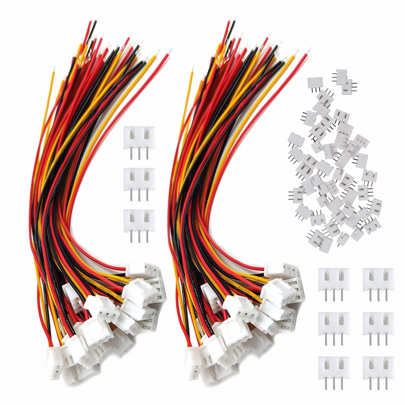 HUAZIZ 50 Pairs Mini Micro JST-XH 2.54mm 3-Pin Connector Plug con Cables 15cm