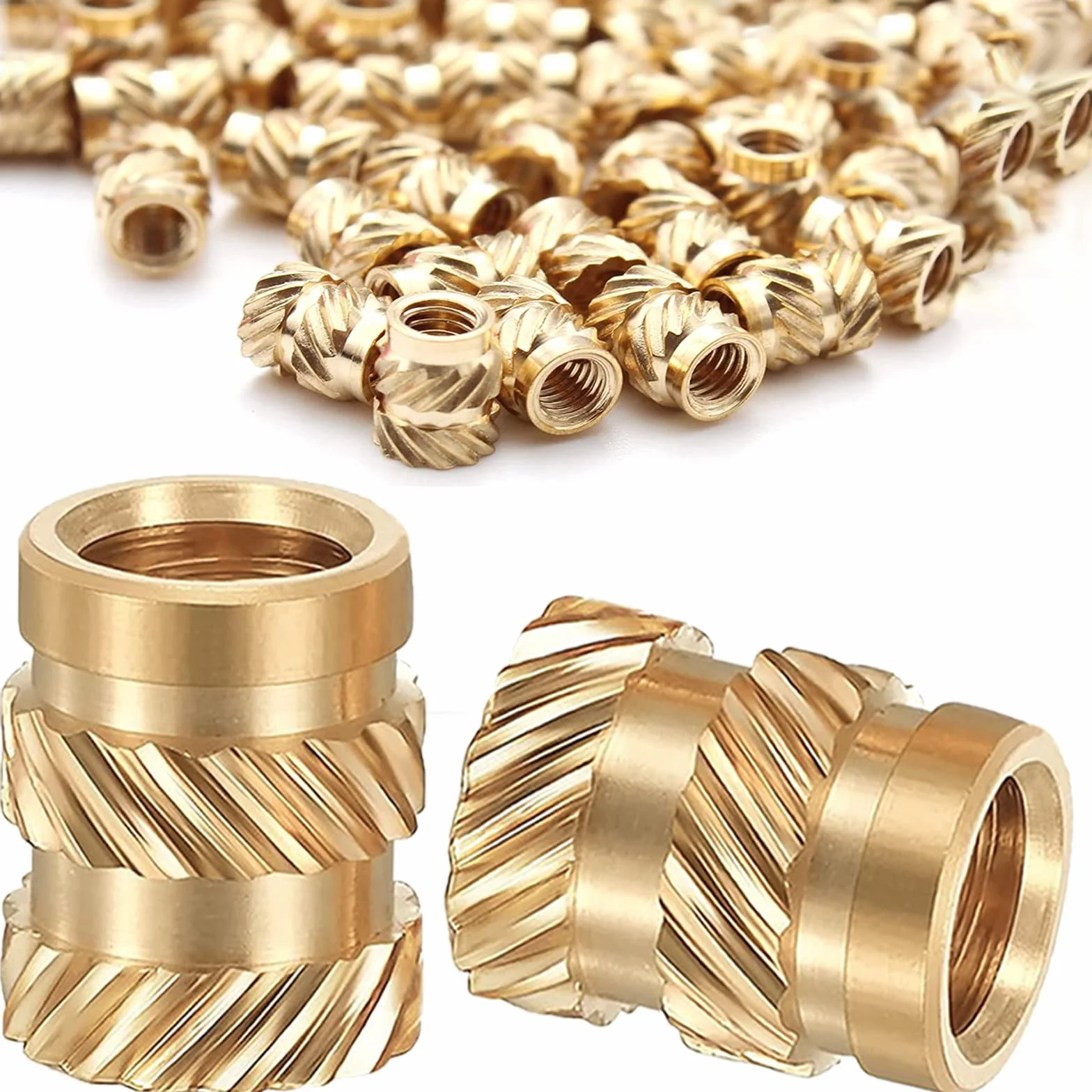 FENGYING 20 Pezzi Inserto Filettato M4, Boccola Filettata in Ottone Zigrinato, per Stampante 3D