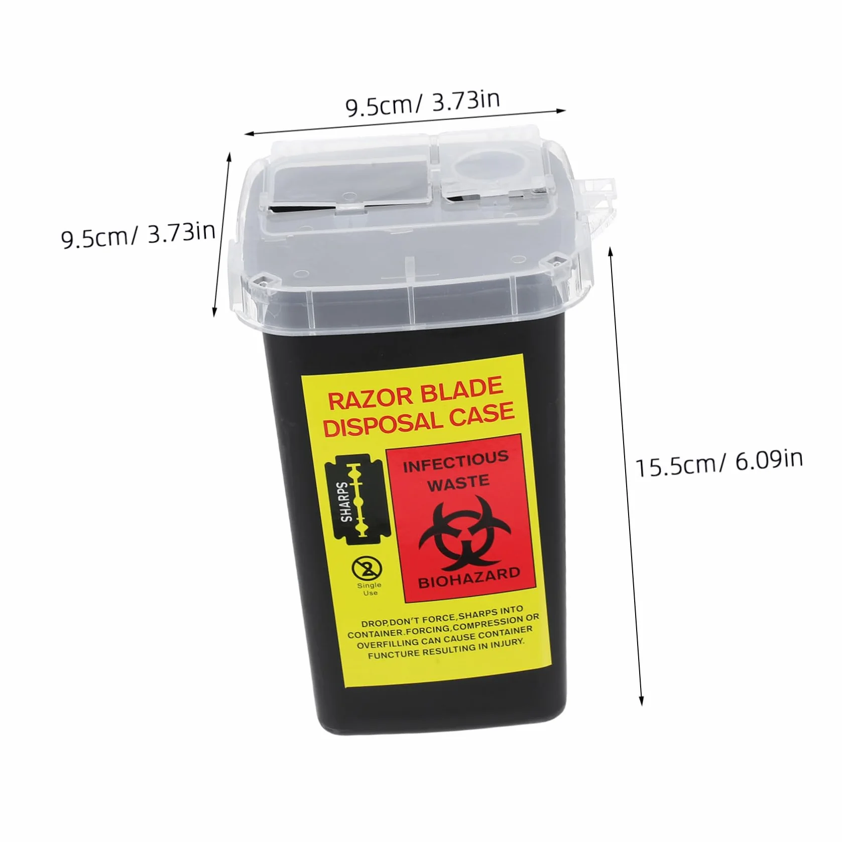 Contenitore Porta Lamette Nero 2 Pezzi Plastico Smaltimento Sicuro Custodia Lame Barbiere Portatile