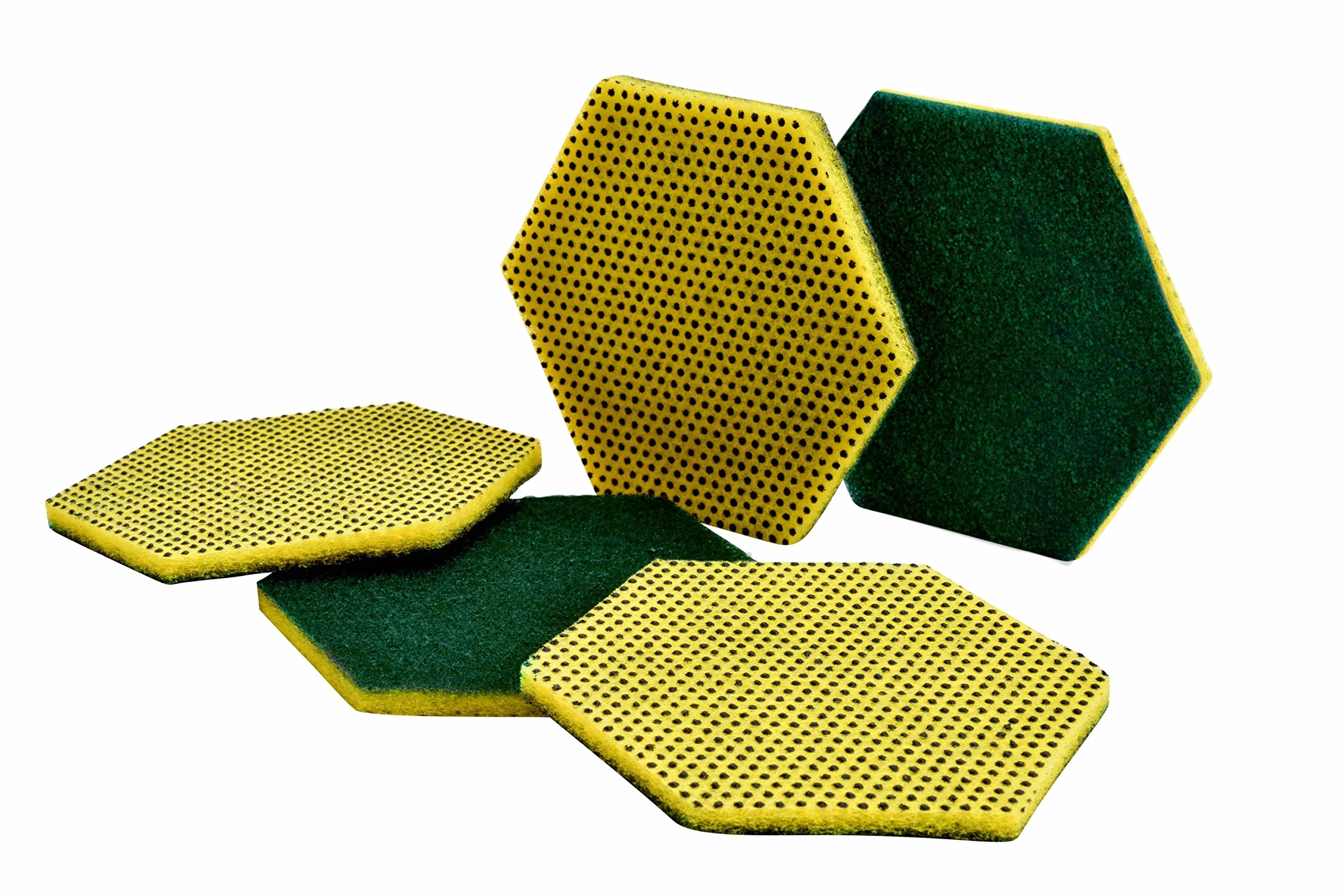 Fibra abrasiva a doppia funzione Scotch-Brite 96HEX, verde/giallo, 147x127 mm, 15/confezione