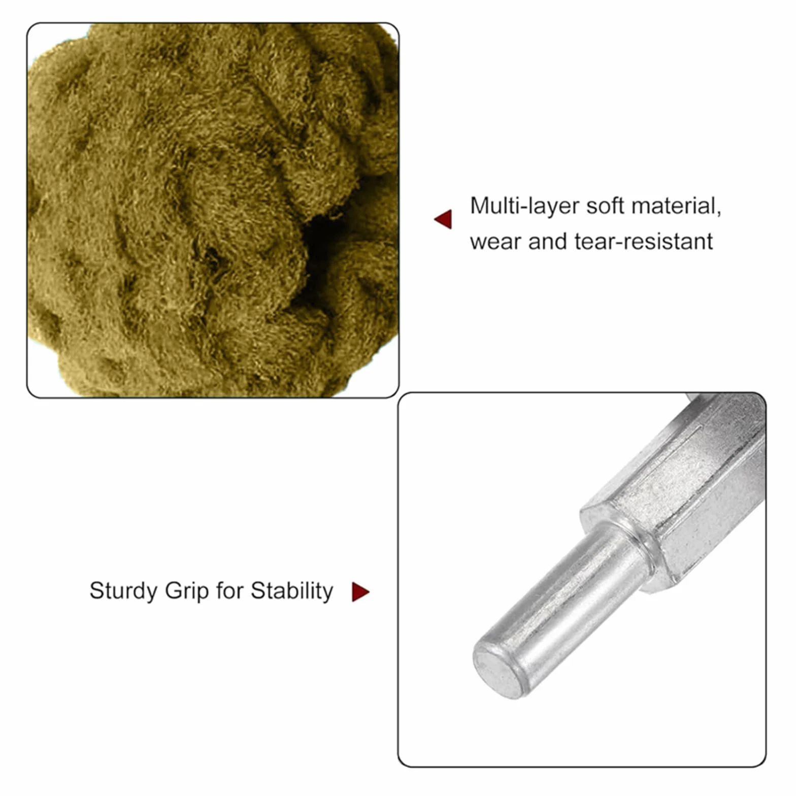Set di 6 punte abrasive in tessuto non tessuto per lucidare spazzola spugna abrasiva sagomata 1/4 pollici per alluminio acciaio inossidabile