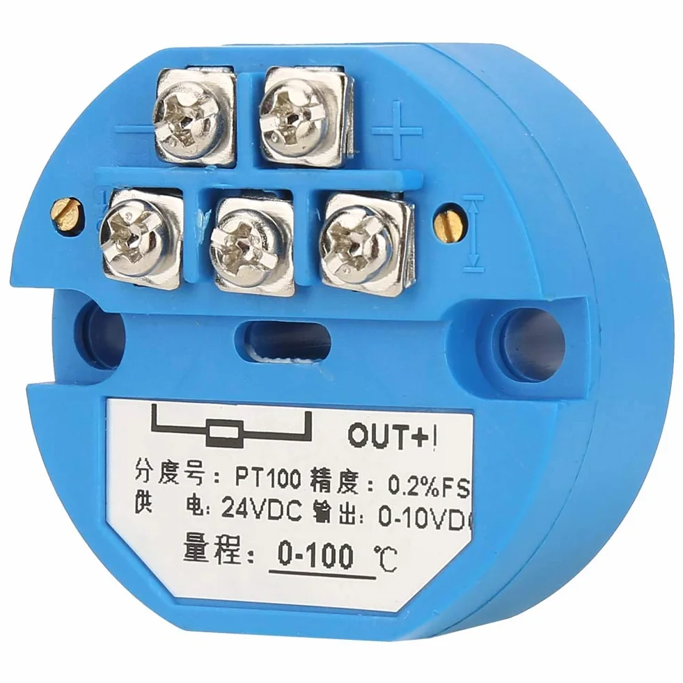 PT100 Trasmettitore Temperatura DC24V Sensore 1M Alta Precisione Uscita 0-10V per Controllo Processo Industriale