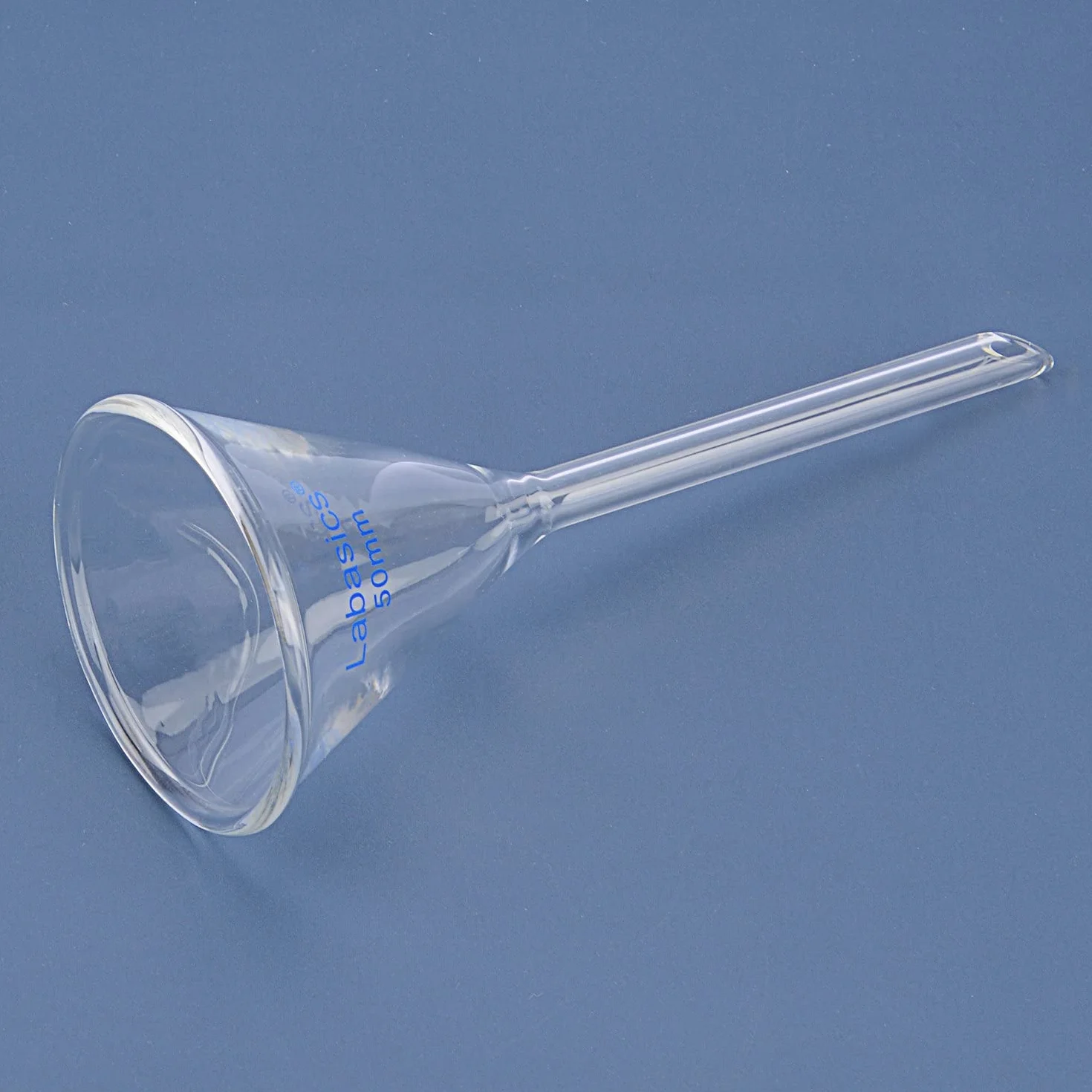 Labasics 2 Pezzi Imbuto in Vetro Borosilicato Glass Funnel, Imbuti da Laboratorio, Gambo Corto Diametro 50 mm, Lughezza Stelo 50 mm