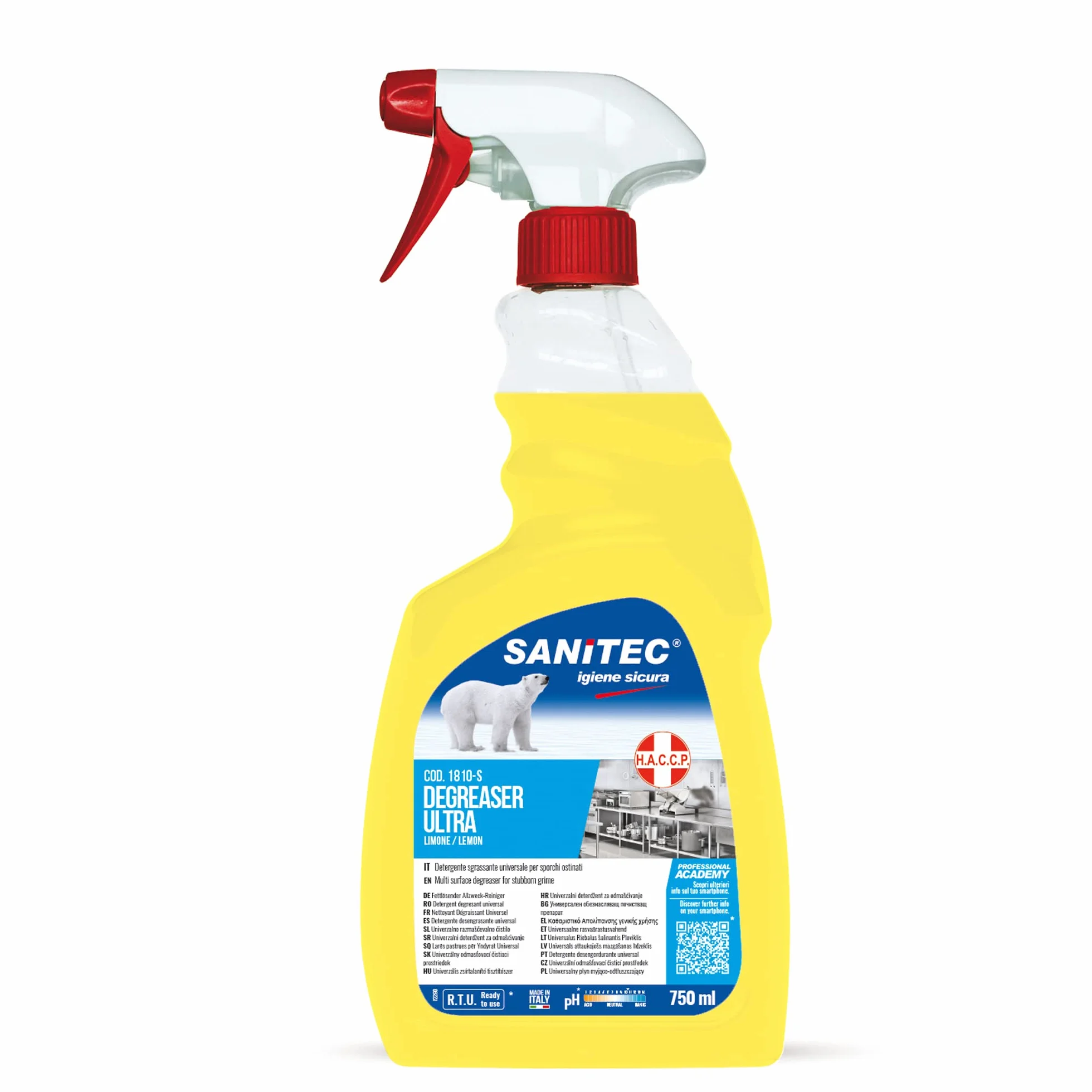 Sanitec Degreaser Ultra Sgrassatore Universale Alta Concentrazione 750 ml