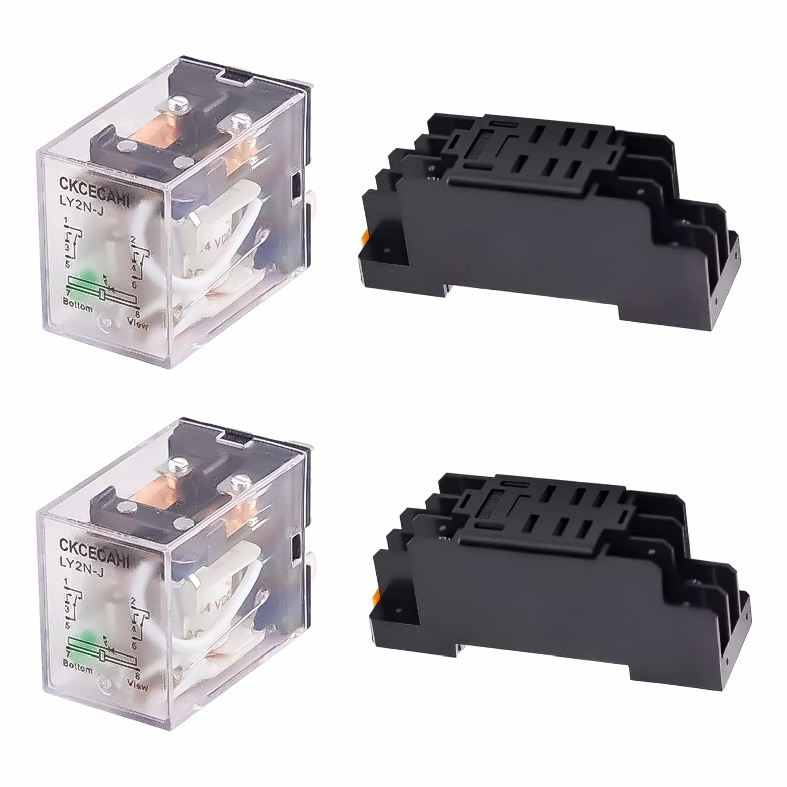 2 pezzi Relè a bobina 12V DC di alta qualità e affidabile LY2NJ DPDT 8 pin HH62P JQX-13F con base di presa [C0A1]