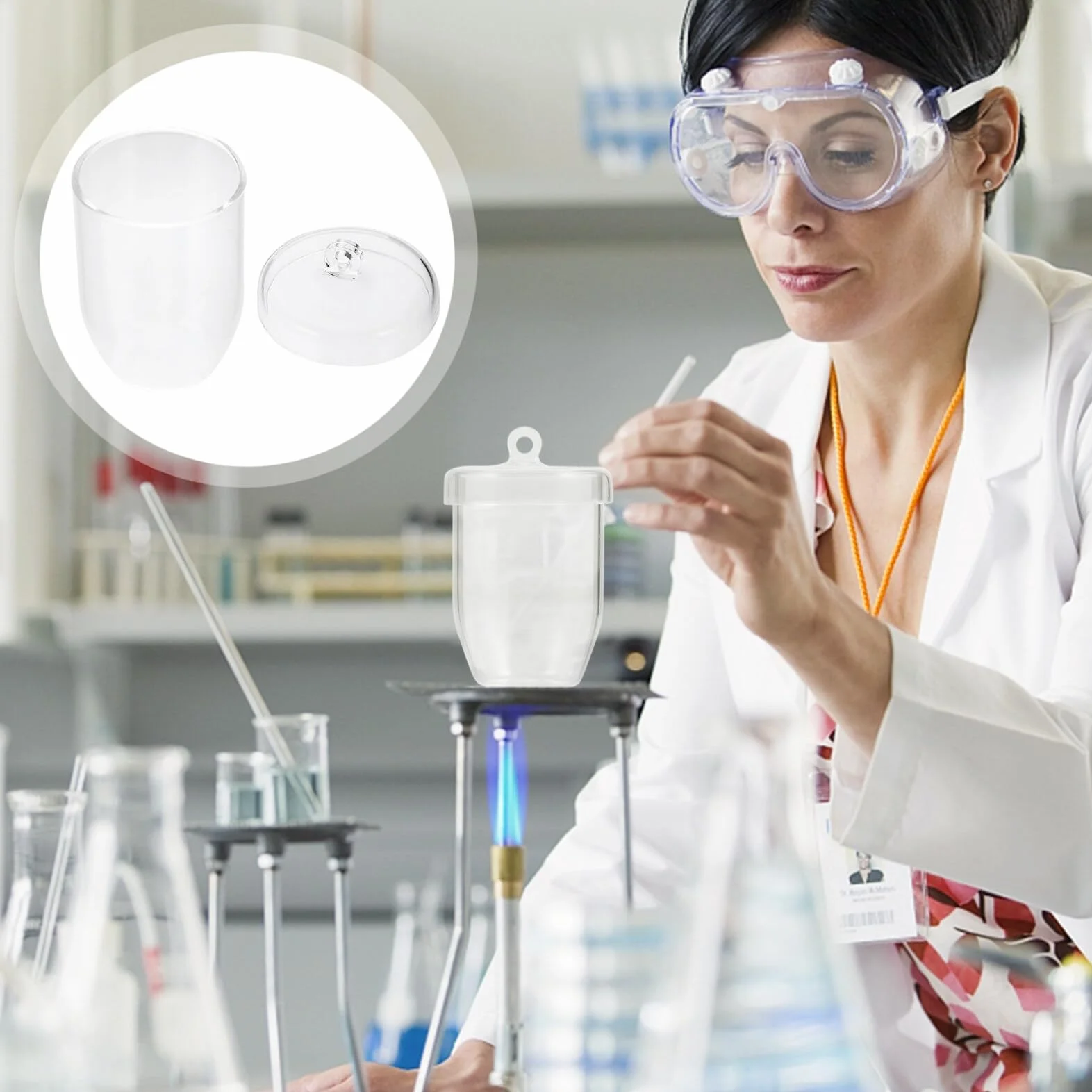 SOLUSTRE Crogiolo Di Quarzo Alta Purezza Resistente a 1800°C Per Fusione Metalli Preziosi Con Apertura a Flusso a Forma Di Per Esperimenti Scientifici Di Laboratorio 3.15X1.97X1.97In