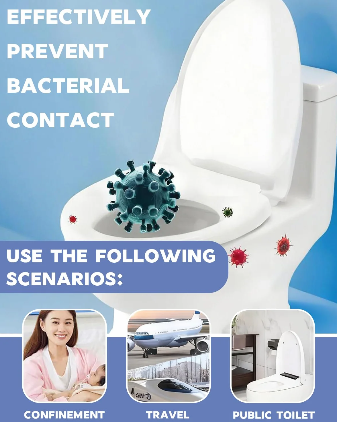 Copriwater USA Copri Tavoletta Wc Getta Biodegradabili per Viaggio Adulti Bambini Hotel