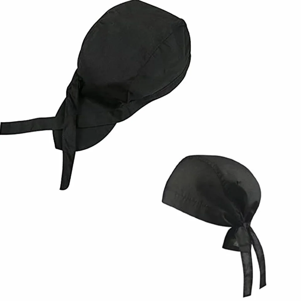 Professional Chef Bandana Cap for Kitchen Hotel Waiter Catering Hat (Black)