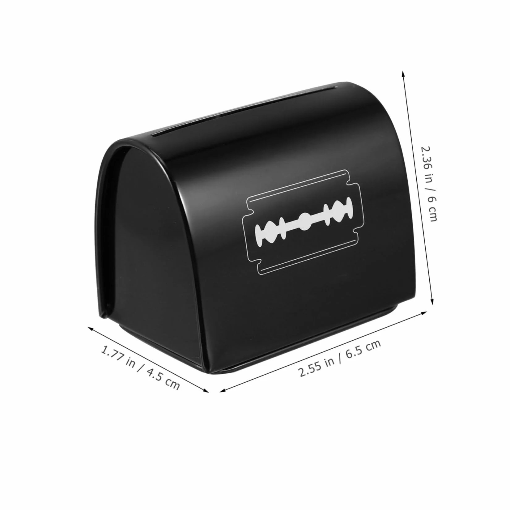 Custodia per Dispenser di Lame da Rasoio in Ferro Nero 2 Pezzi, Smaltimento Sicuro Lamette Usate per Barber Shop