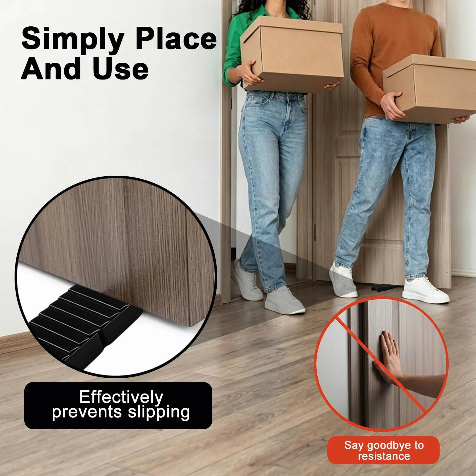 Cunei per Mobili 8 x 20 x 98 mm Cunei di Livellamento Fermaporta Robusti con Punti di Rottura Integrati - Nero