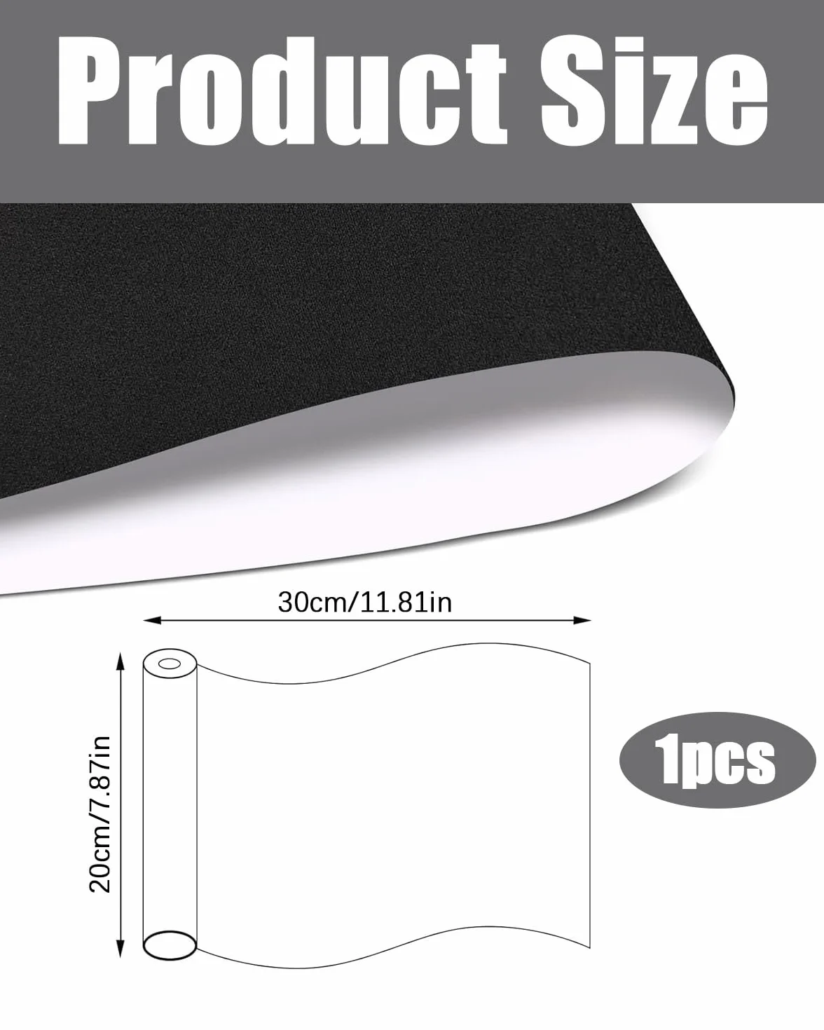1 rotolo di pellicola autoadesiva in microfibra, tessuto per rivestimento tetto auto 20 x 30 cm, pelle scamosciata elasticizzata autoadesiva, pellicola in ecopelle per interni auto, nero