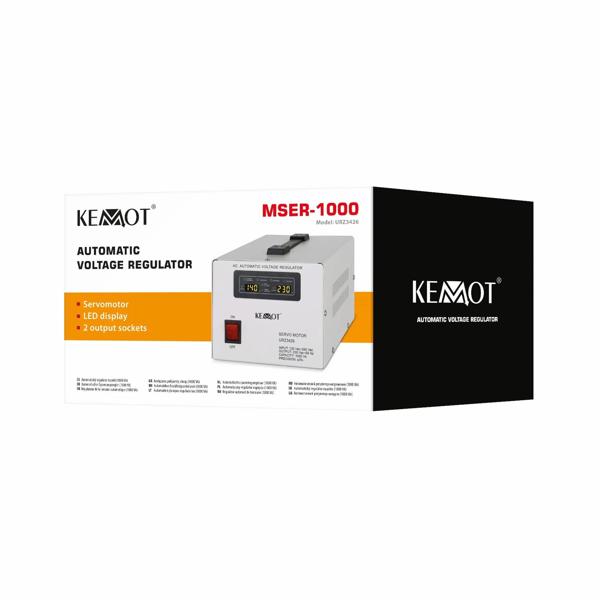 Kemot URZ3426 - Regolatore di tensione automatico MSER-1000 (1000 VA, servomotor)