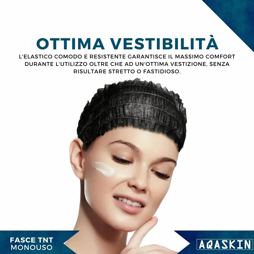 Fasce Elastiche Capelli Monouso TNT 1000 pz Nero