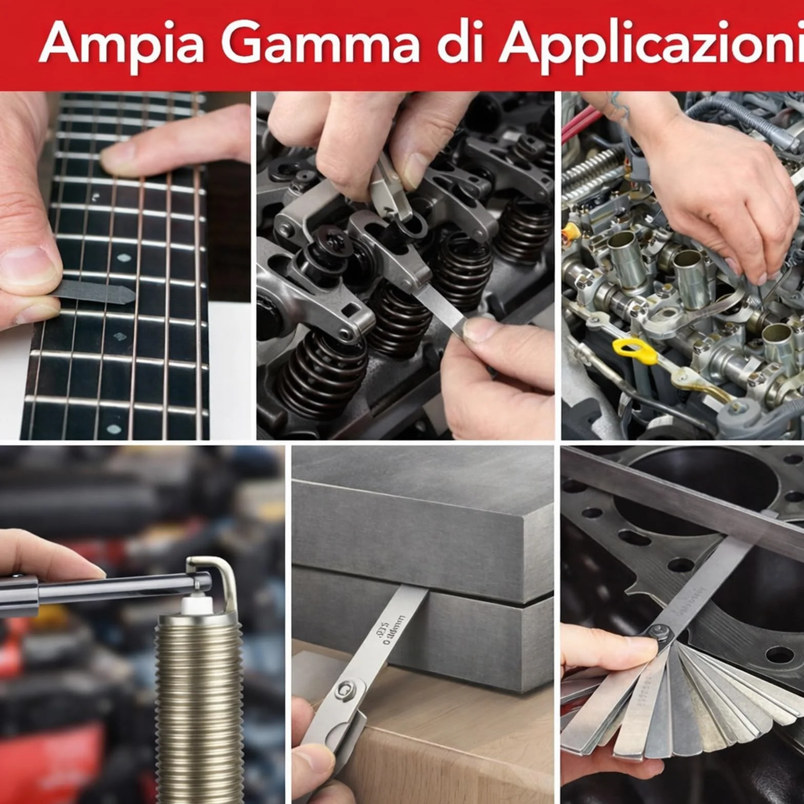 Spessimetro a Lamelle 32 Lame in Acciaio Inossidabile 0,04-0,88 mm Misure Metriche e Imperiali per Valvole Candele Guarnizioni