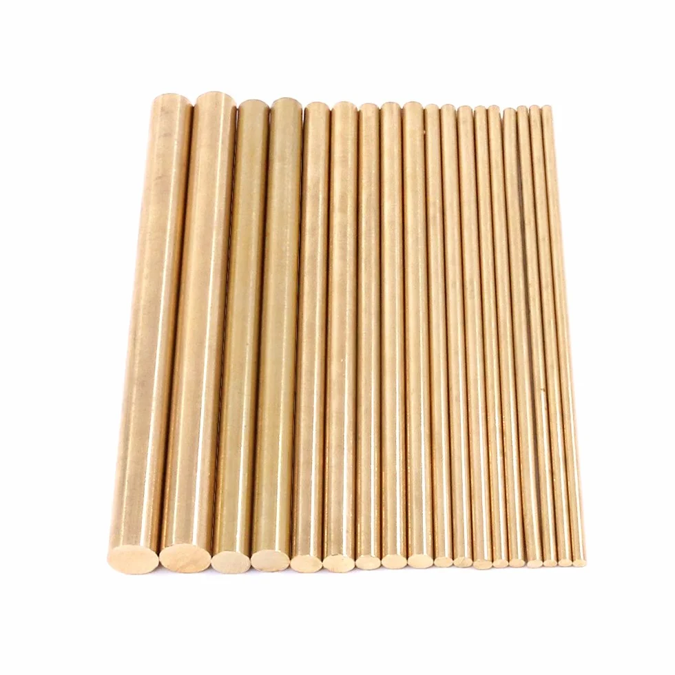 Swpeet 18 pezzi assortiti in ottone massiccio tondo kit per tornio bar diametro 2 mm 8 mm lunghezza 100 mm