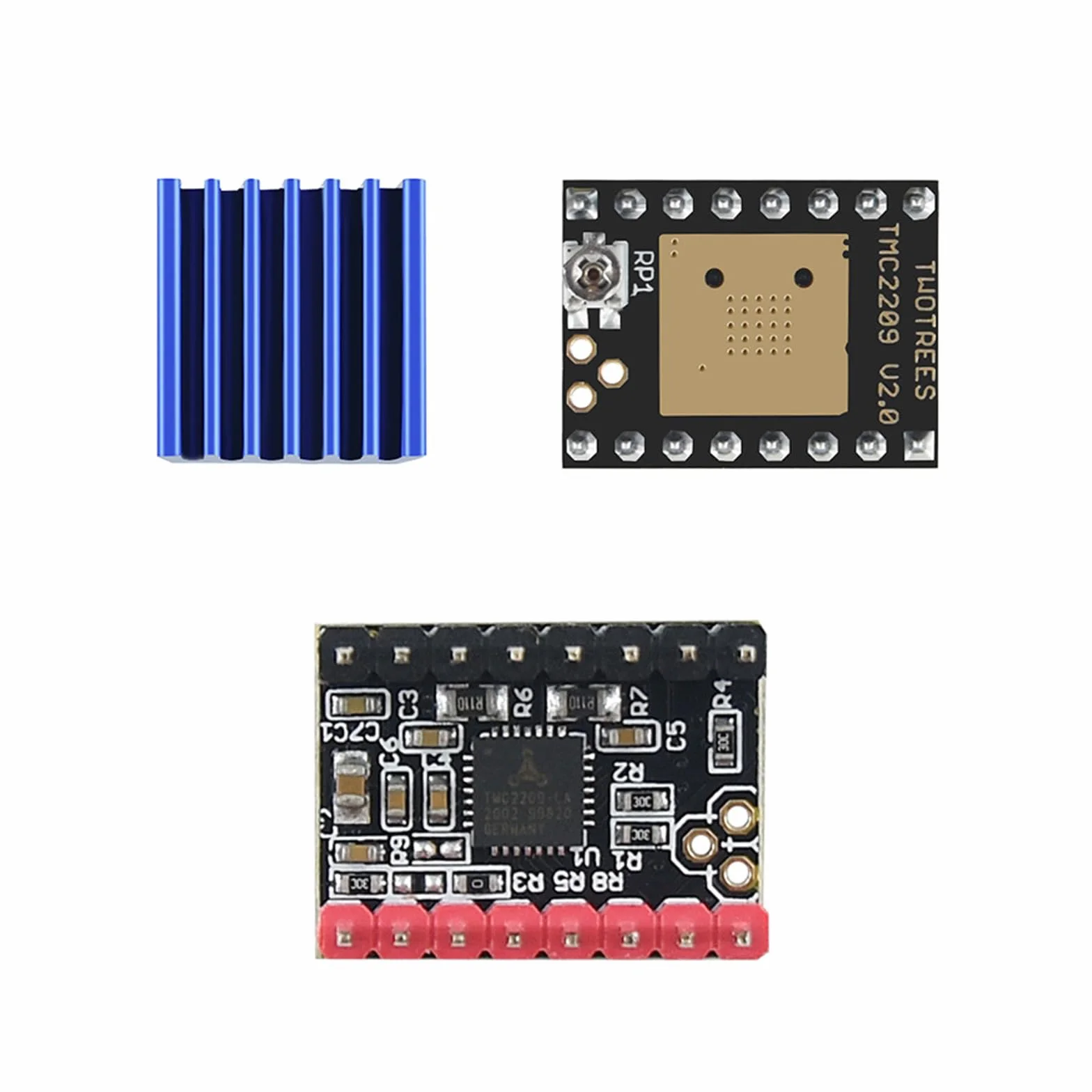 2 pezzi TMC2209 V2.0 driver motore passo-passo accessori per stampante 3D ultra silenzioso con dissipatore di calore infinito bit indietro a zero